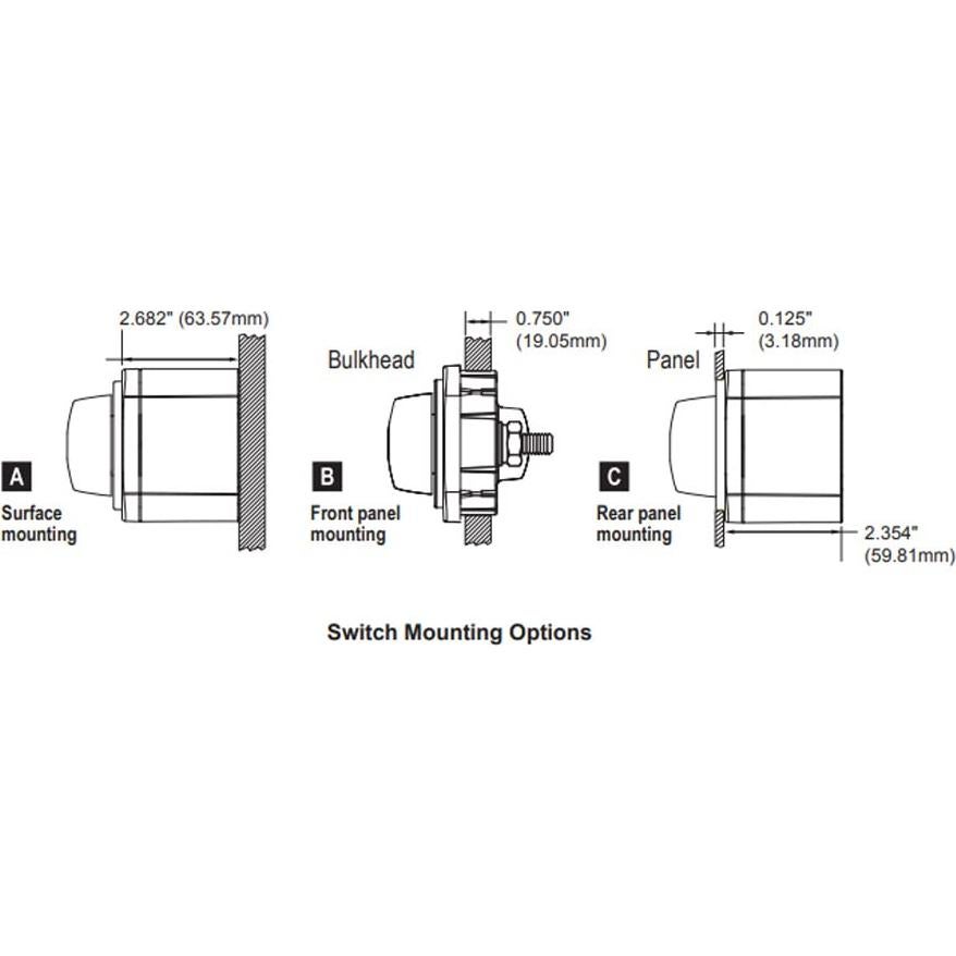 Interruptor de Batería Blue Sea 6006 ON/OFF Rojo IP66