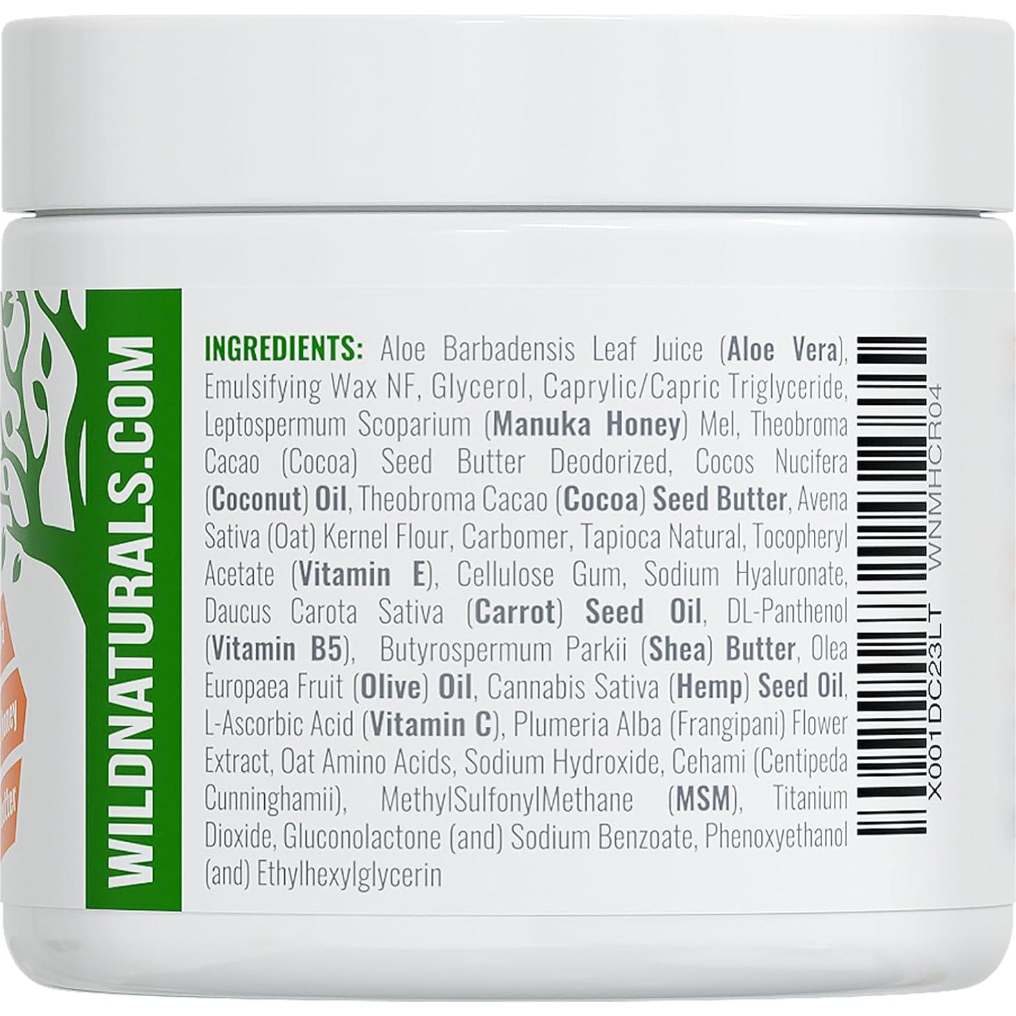 Crema Hidratante de Miel de Manuka Wild Naturals 113g