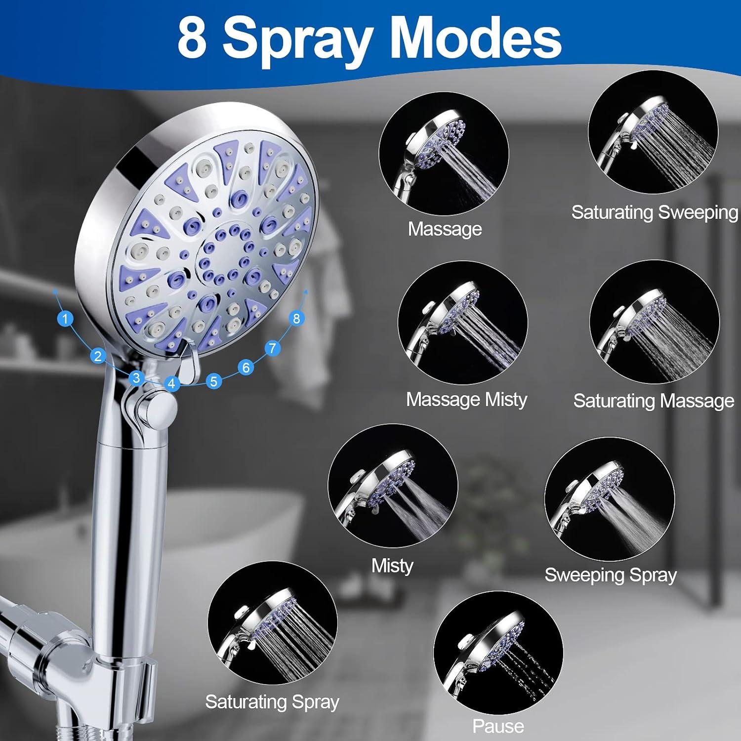 Cabezal de Ducha RexSoul Alta Presión 10 Modos Filtro Agua Dura