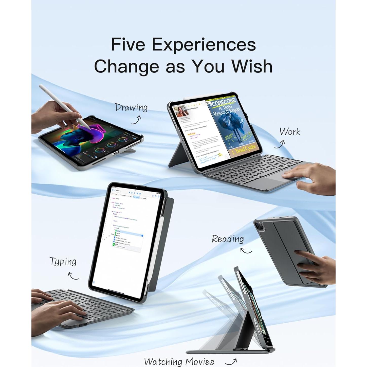 Funda Inateck con Teclado para iPad 10ª/11ª Gen Gris