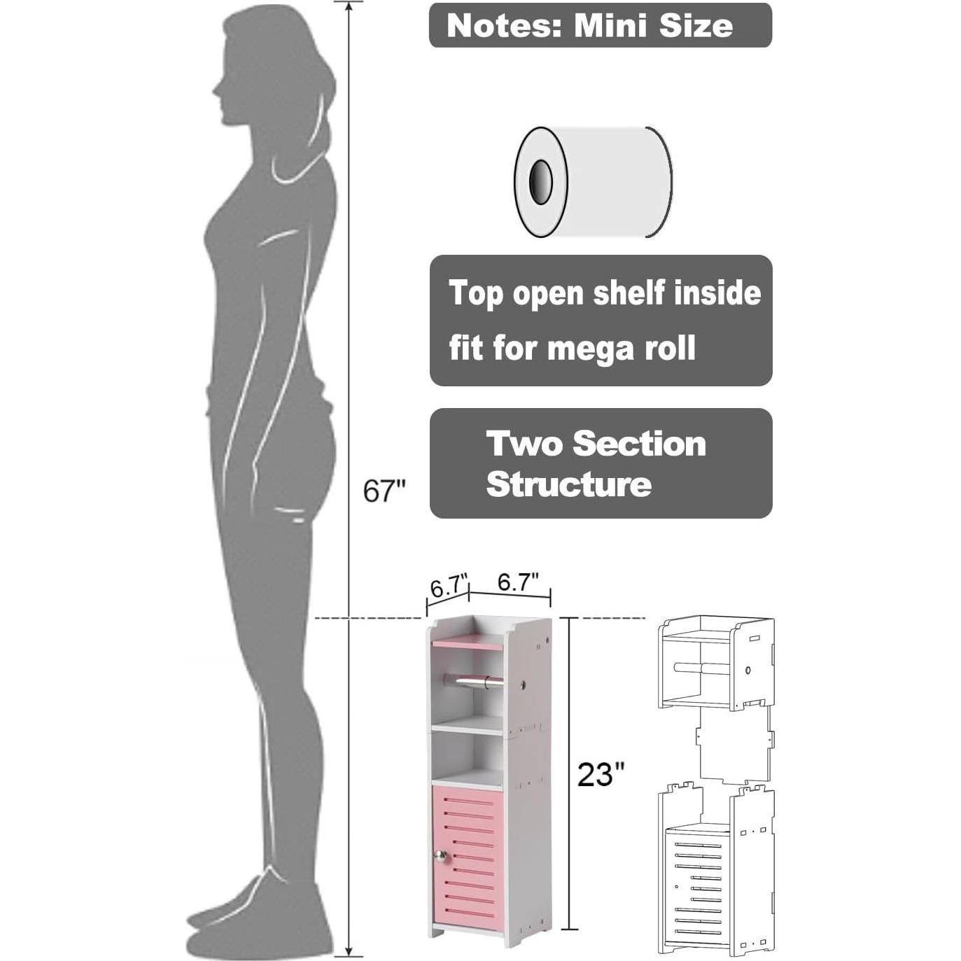 Soporte para Papel Higiénico AOJEZOR - Armario Almacenamiento Baño 17x17cm