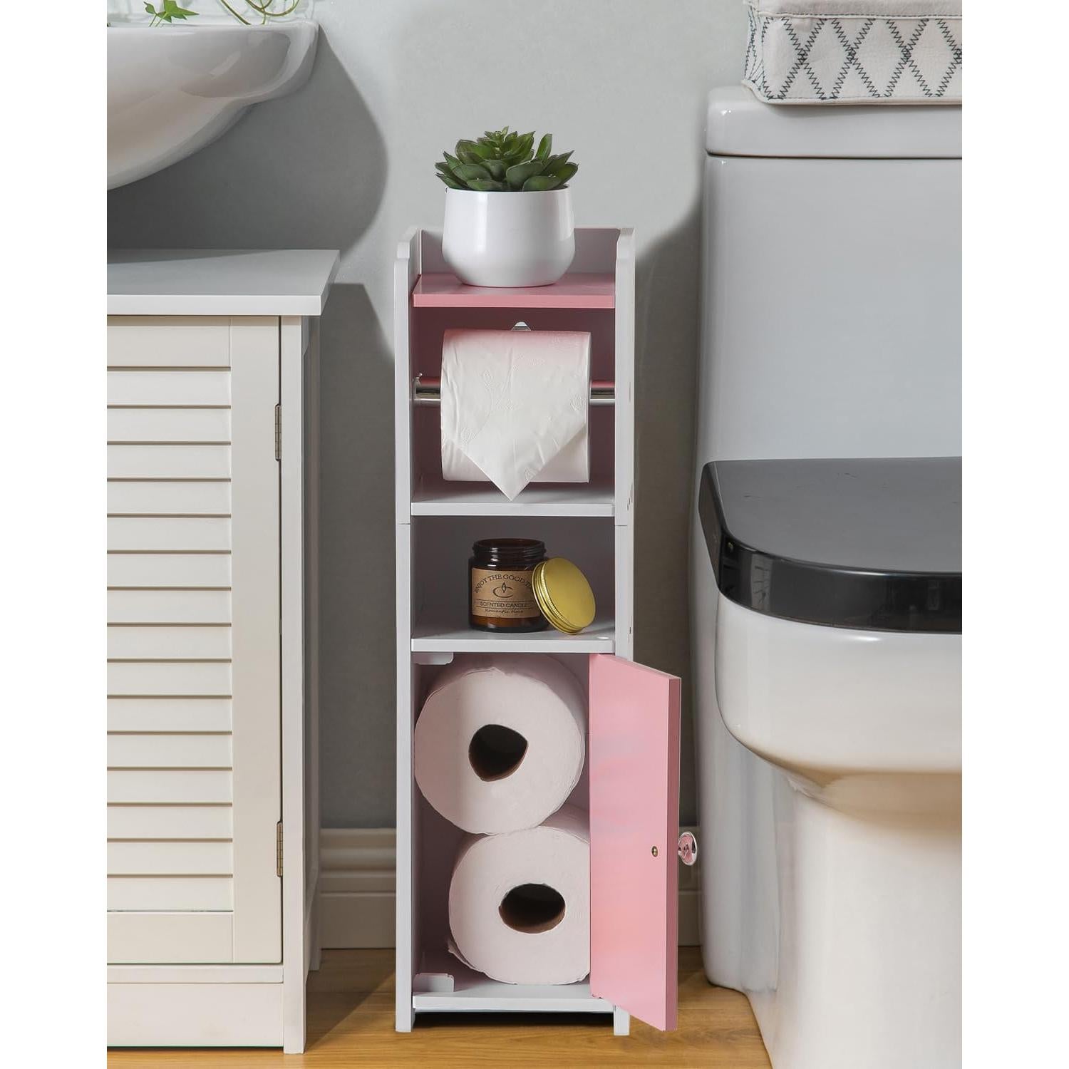 Soporte para Papel Higiénico AOJEZOR - Armario Almacenamiento Baño 17x17cm