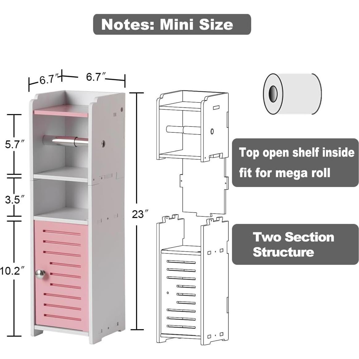 Soporte para Papel Higiénico AOJEZOR - Armario Almacenamiento Baño 17x17cm