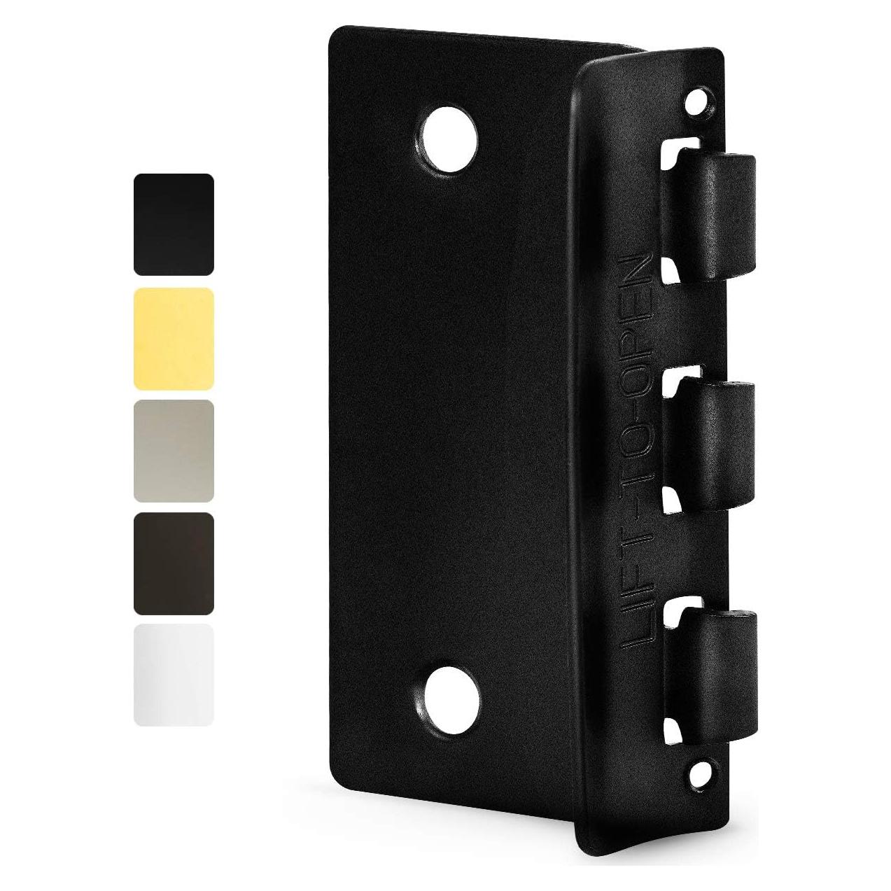 Cerradura de Puerta Flip Jack N' Drill - Paquete de 6, Acero, Negro