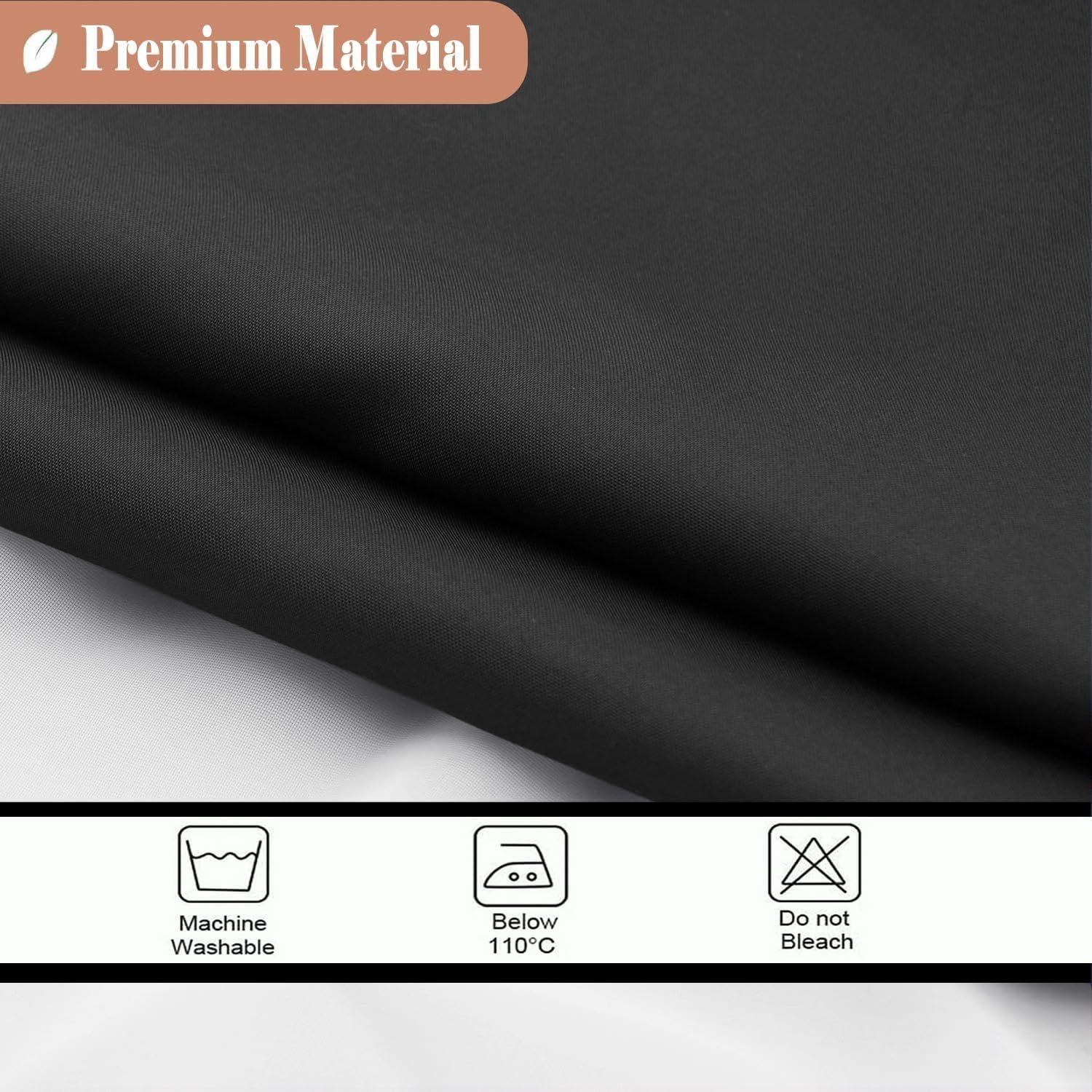 Cortina de Ducha UFRIDAY Negra y Blanca 122x183 cm Lavable