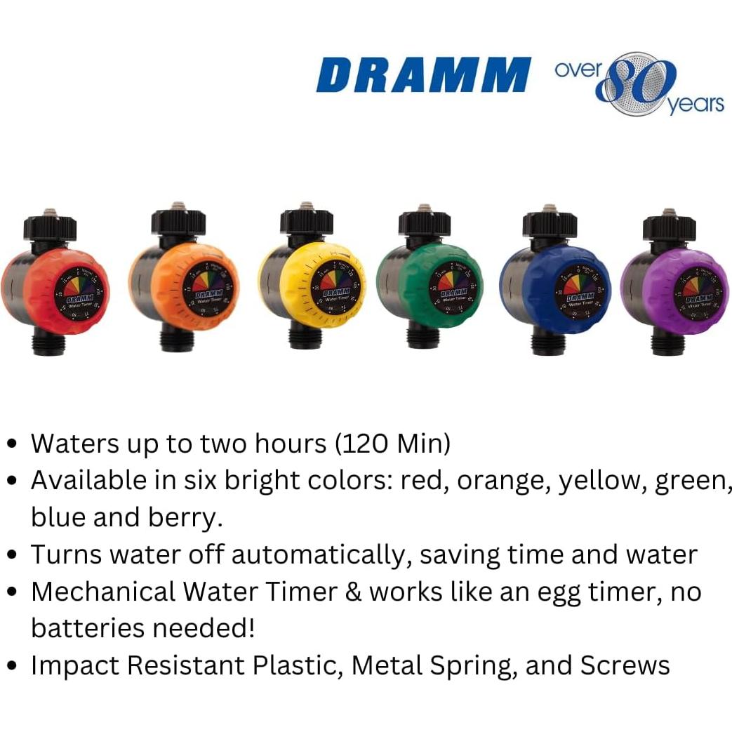 Temporizador de Agua Dramm 15041 Mecánico 120 Minutos Rojo