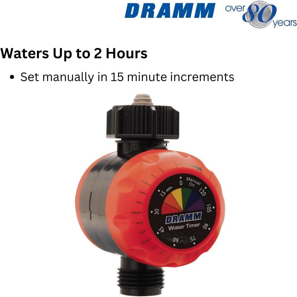 Temporizador de Agua Dramm 15041 Mecánico 120 Minutos Rojo