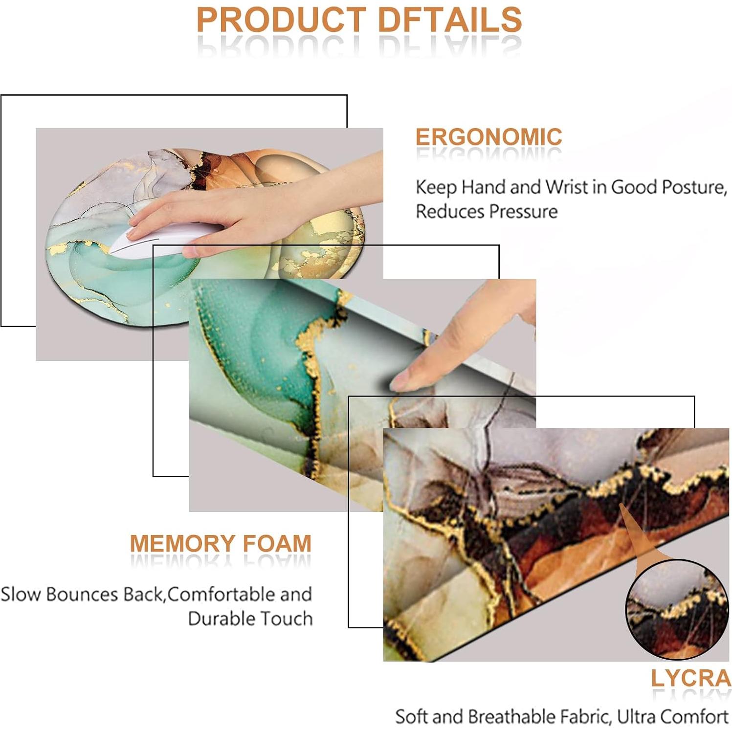 Almohadilla Ergonómica para Ratón y Teclado ArtSo Mármol