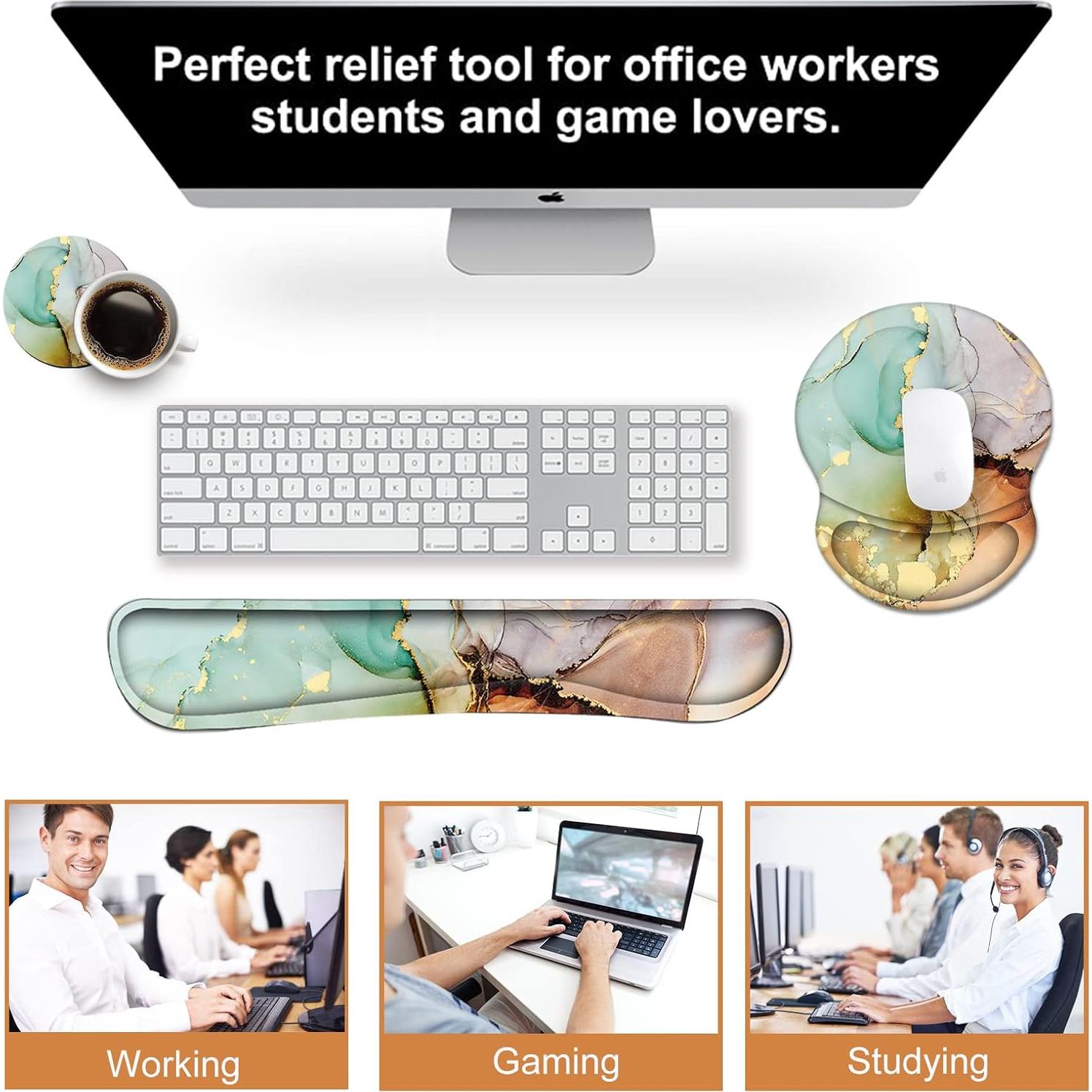 Almohadilla Ergonómica para Ratón y Teclado ArtSo Mármol