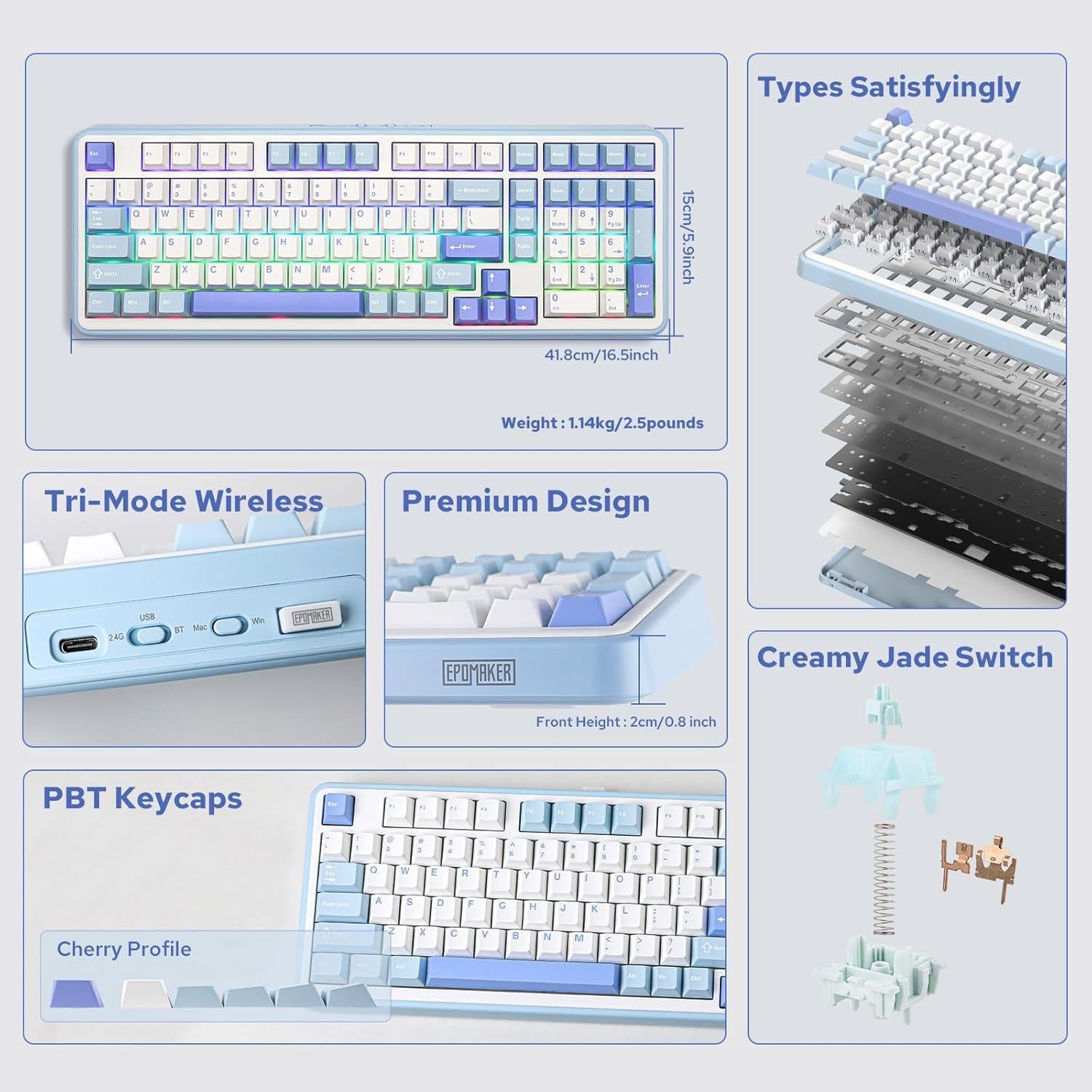 Teclado Mecánico EPOMAKER TH99 Inalámbrico RGB Numpad