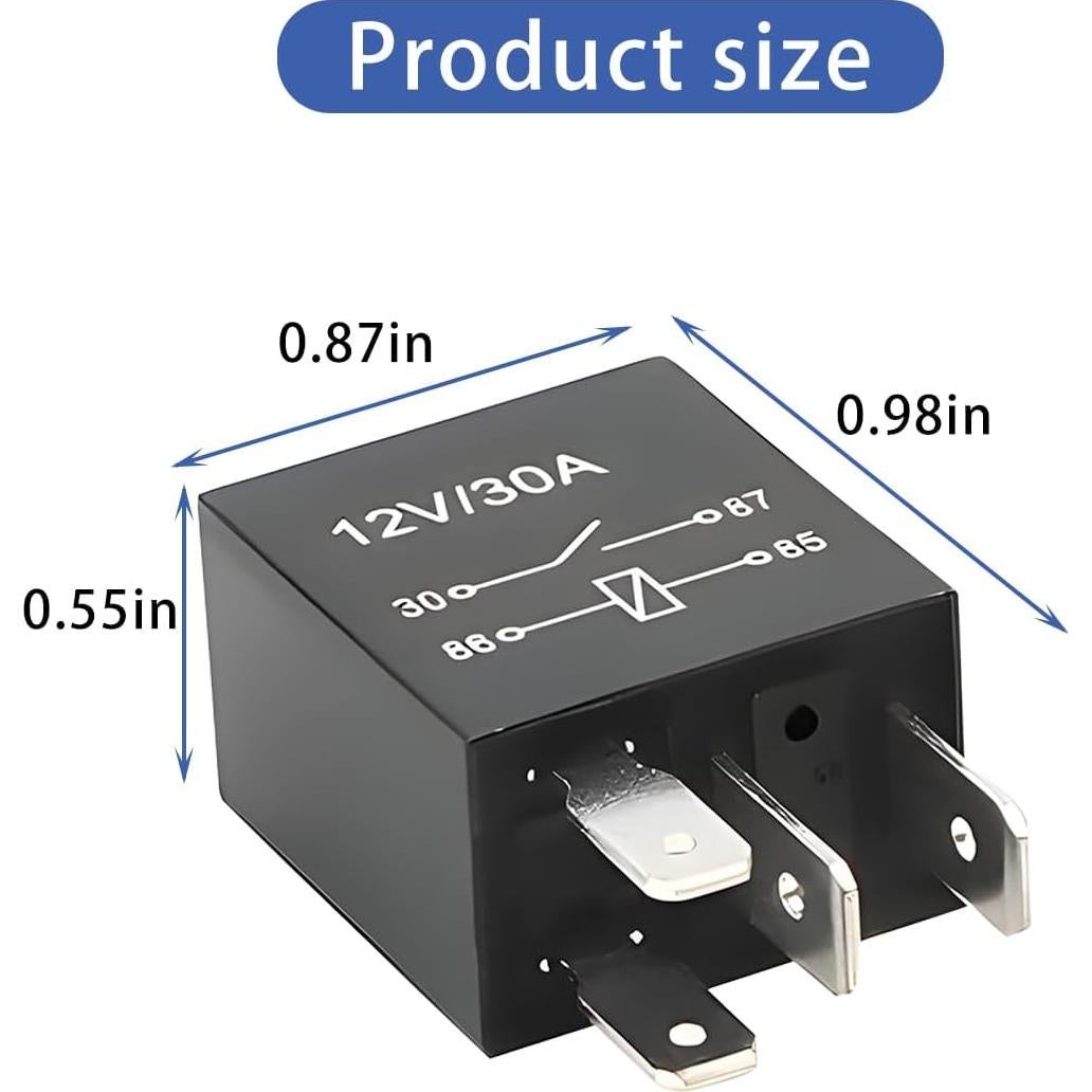 Relé de 4 Pines 12V 30A BLAU GRUN Impermeable Automotriz