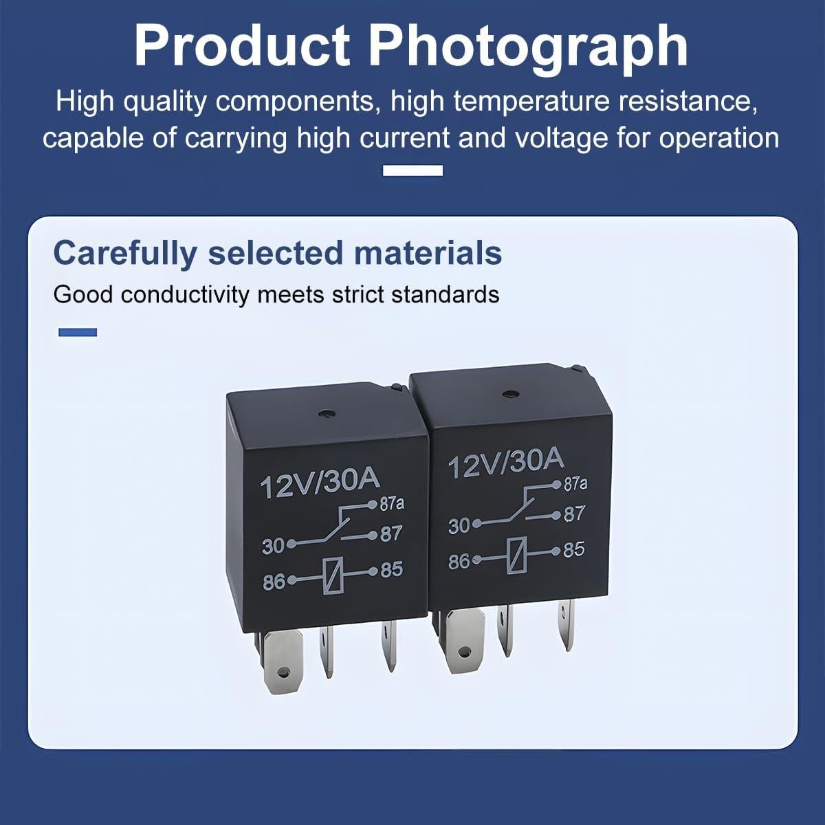 Relé de 4 Pines 12V 30A BLAU GRUN Impermeable Automotriz