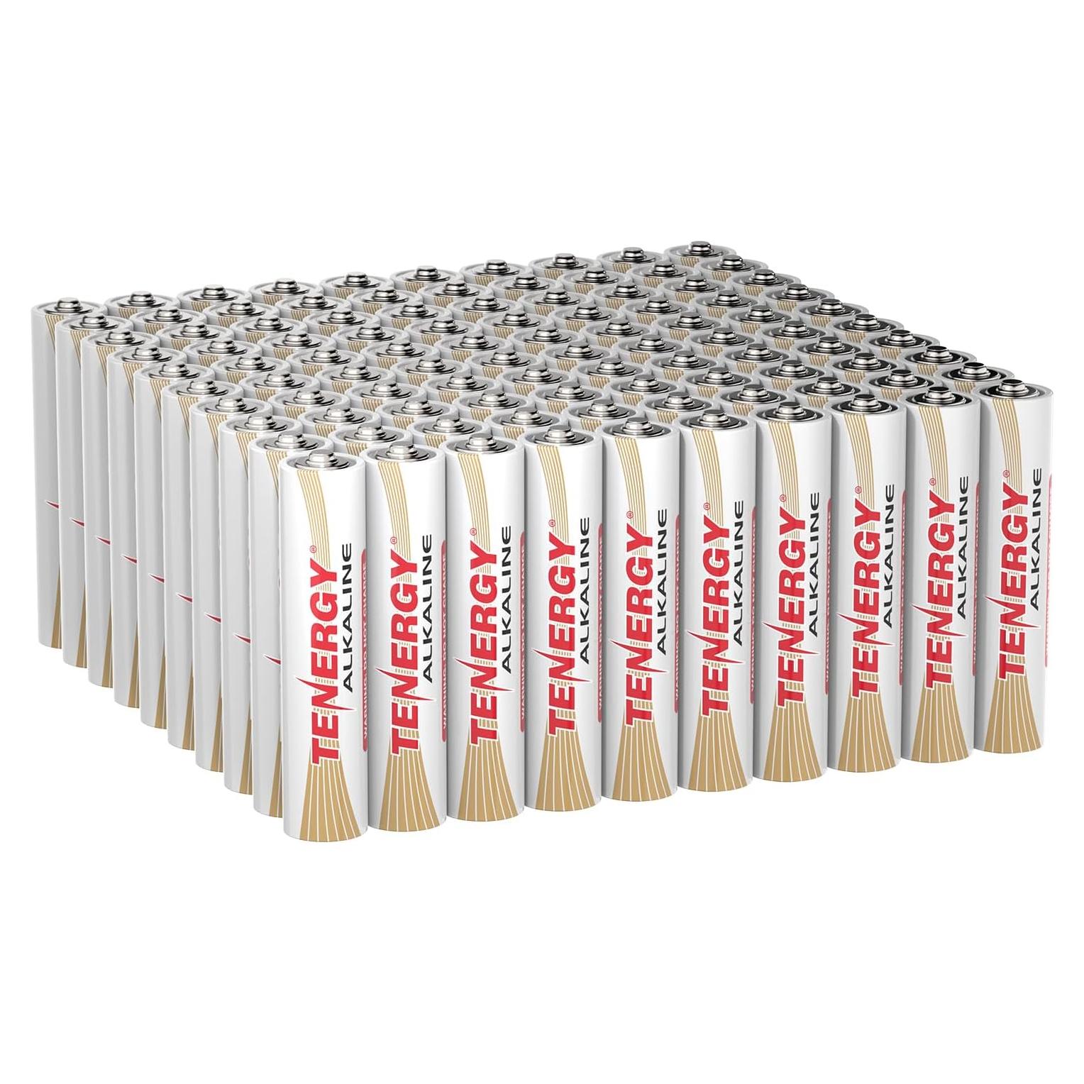 Baterías Alcalinas AAA Tenergy 100 Unidades Alto Rendimiento