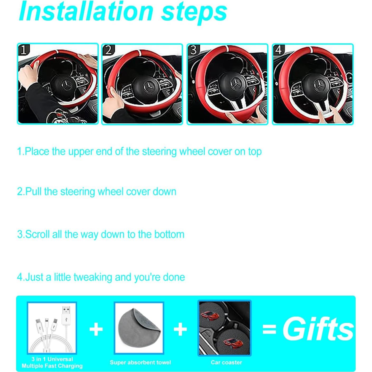 Cubierta de Volante de Cuero Nappa Beige para BMW - Antideslizante