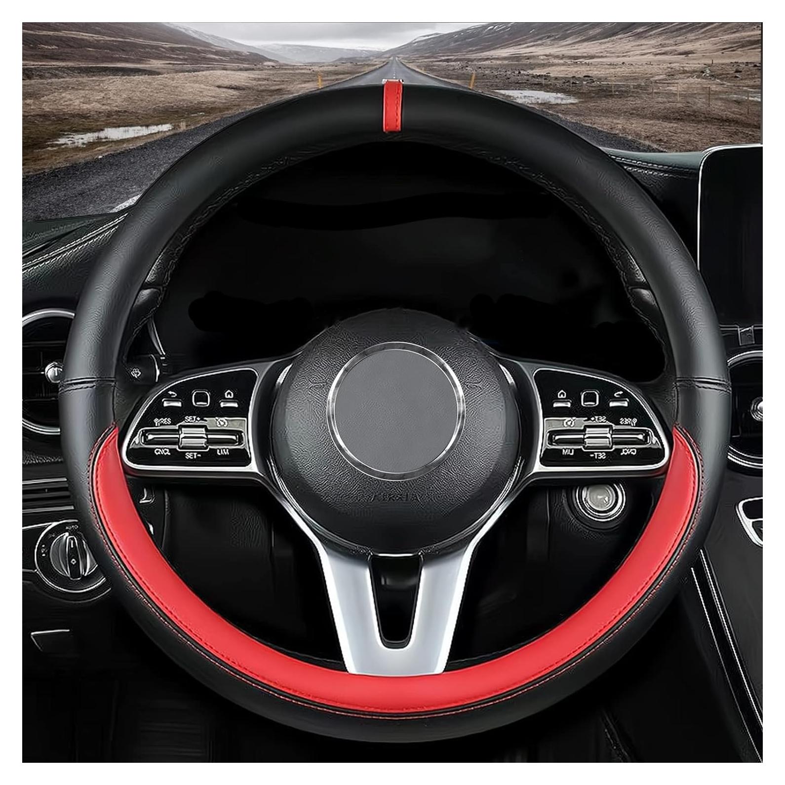 Cubierta de Volante Antideslizante Sawuaa para Toyota - Rojo