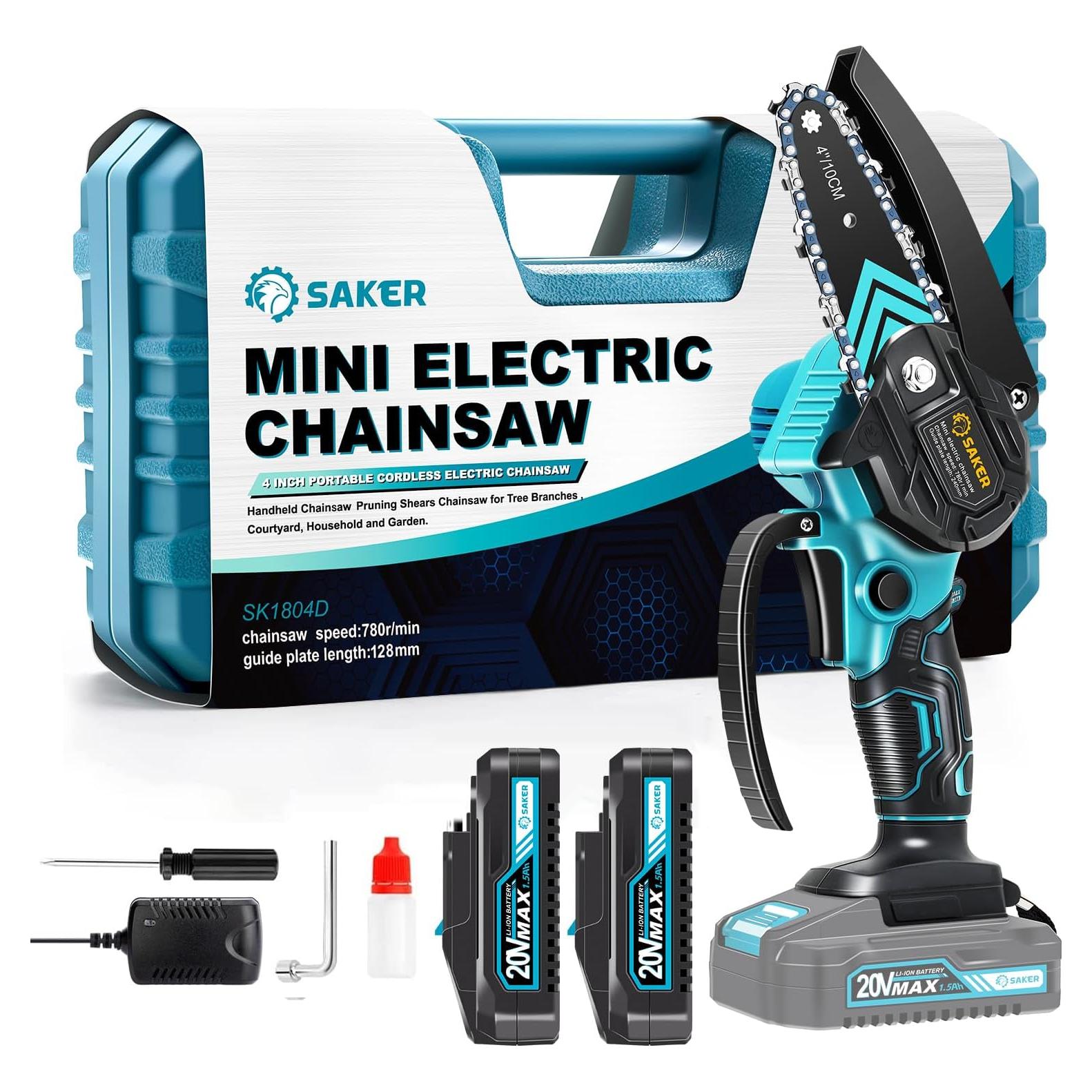 Motosierra Mini Saker 20V Inalámbrica 1.1 kg para Jardín