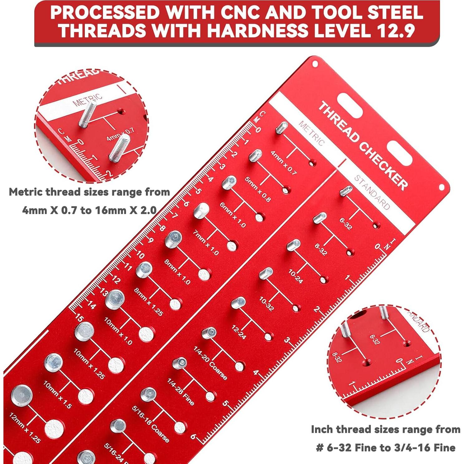 Verificador de Roscas Yaysium 34 Tamaños Métricos y Estándar