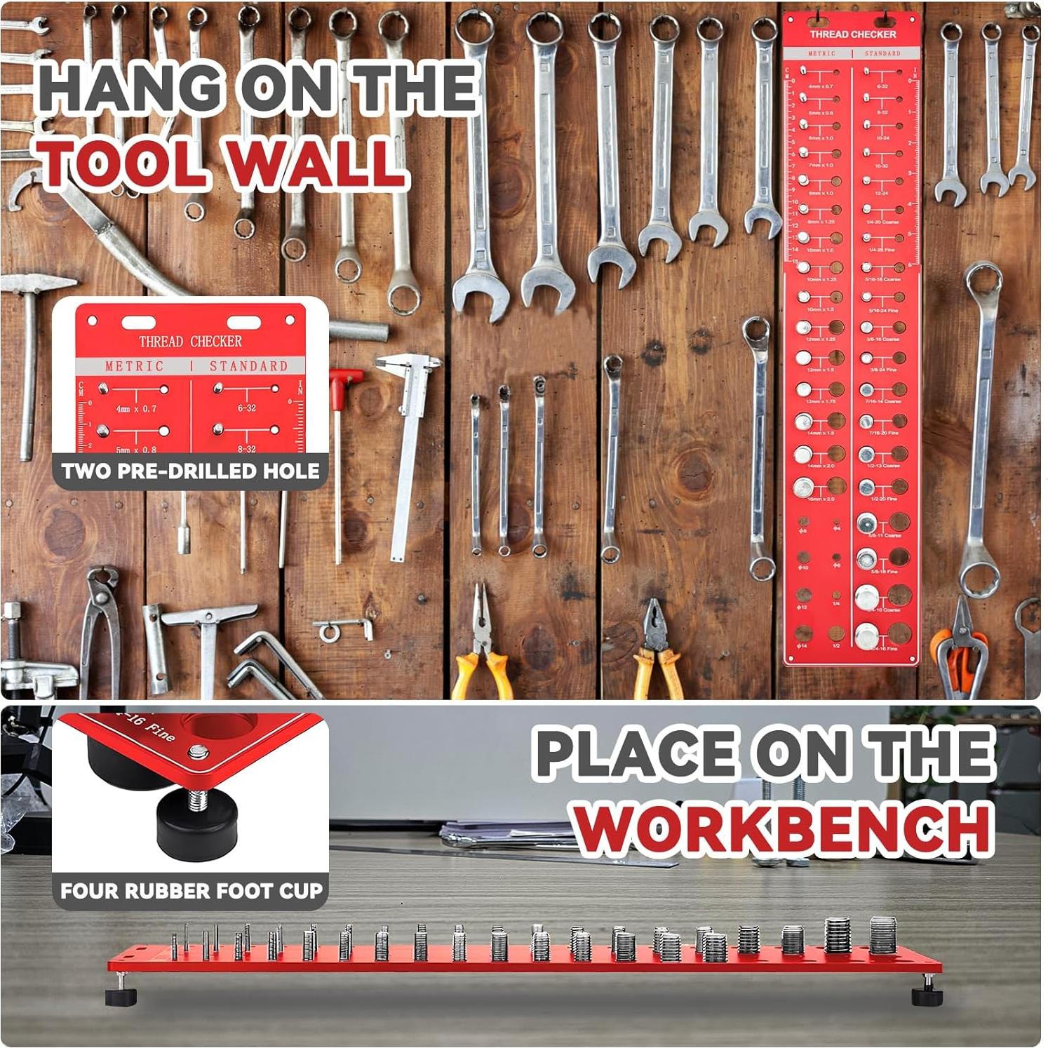 Verificador de Roscas Yaysium 34 Tamaños Métricos y Estándar