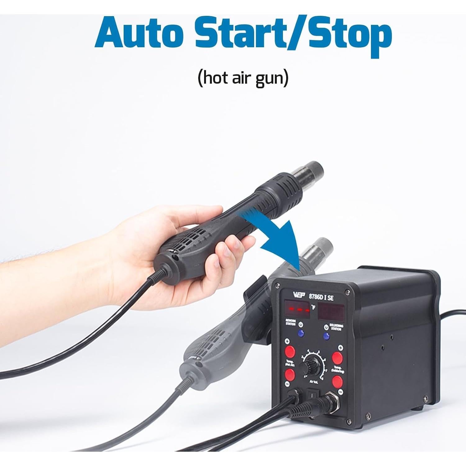 Estación de Soldadura WEP 8786D-I 2-en-1 con Kit Completo