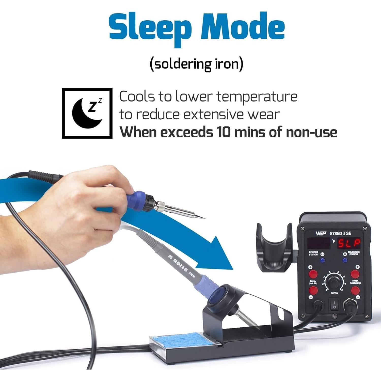 Estación de Soldadura WEP 8786D-I 2-en-1 con Kit Completo