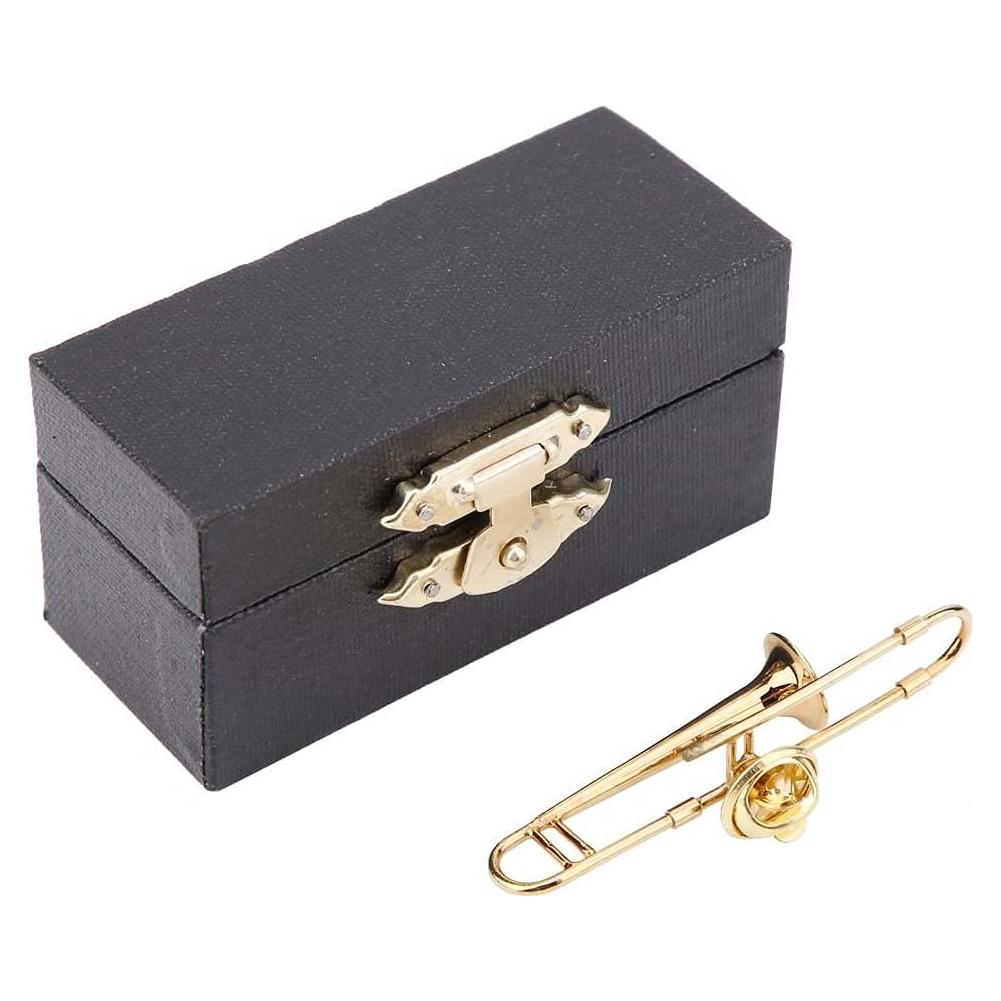 Pin de solapa musical Joyzan saxofón dorado 3.5x1.3 cm