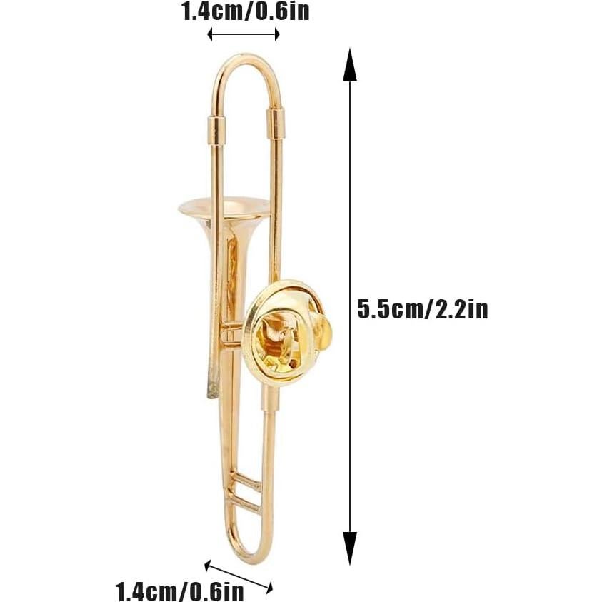 Pin de solapa musical Joyzan saxofón dorado 3.5x1.3 cm