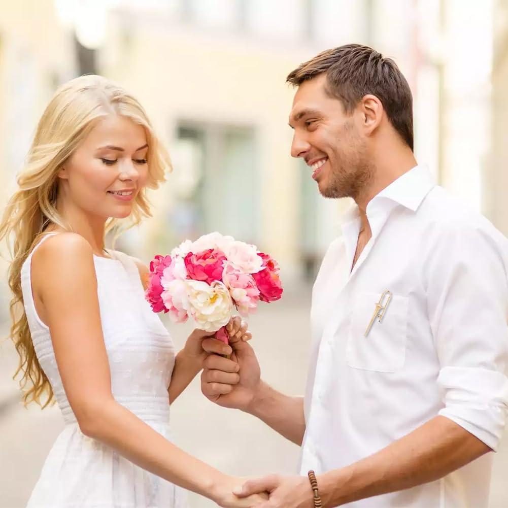 Pin de solapa musical Joyzan saxofón dorado 3.5x1.3 cm