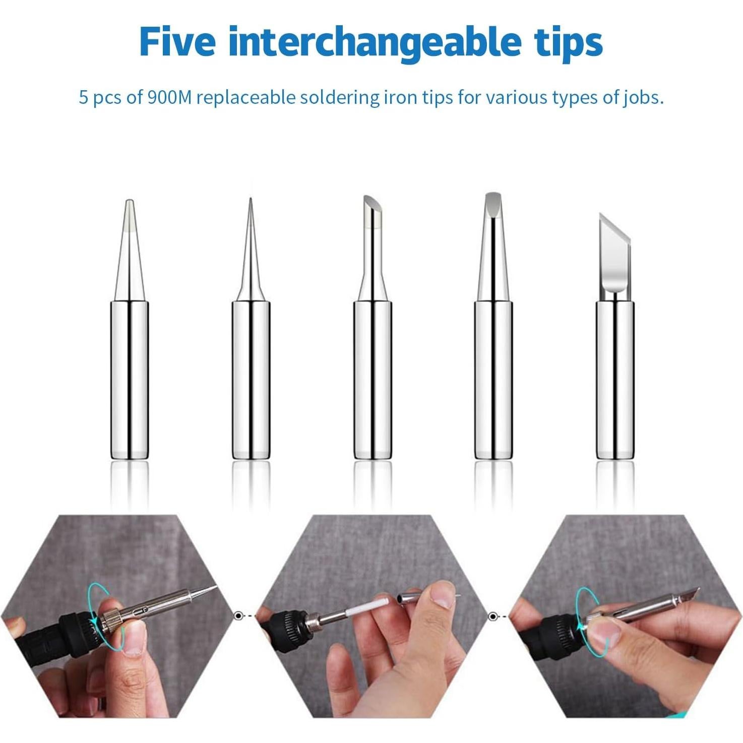 Kit de Soldador LDK 60W con Temperatura Ajustable y Accesorios