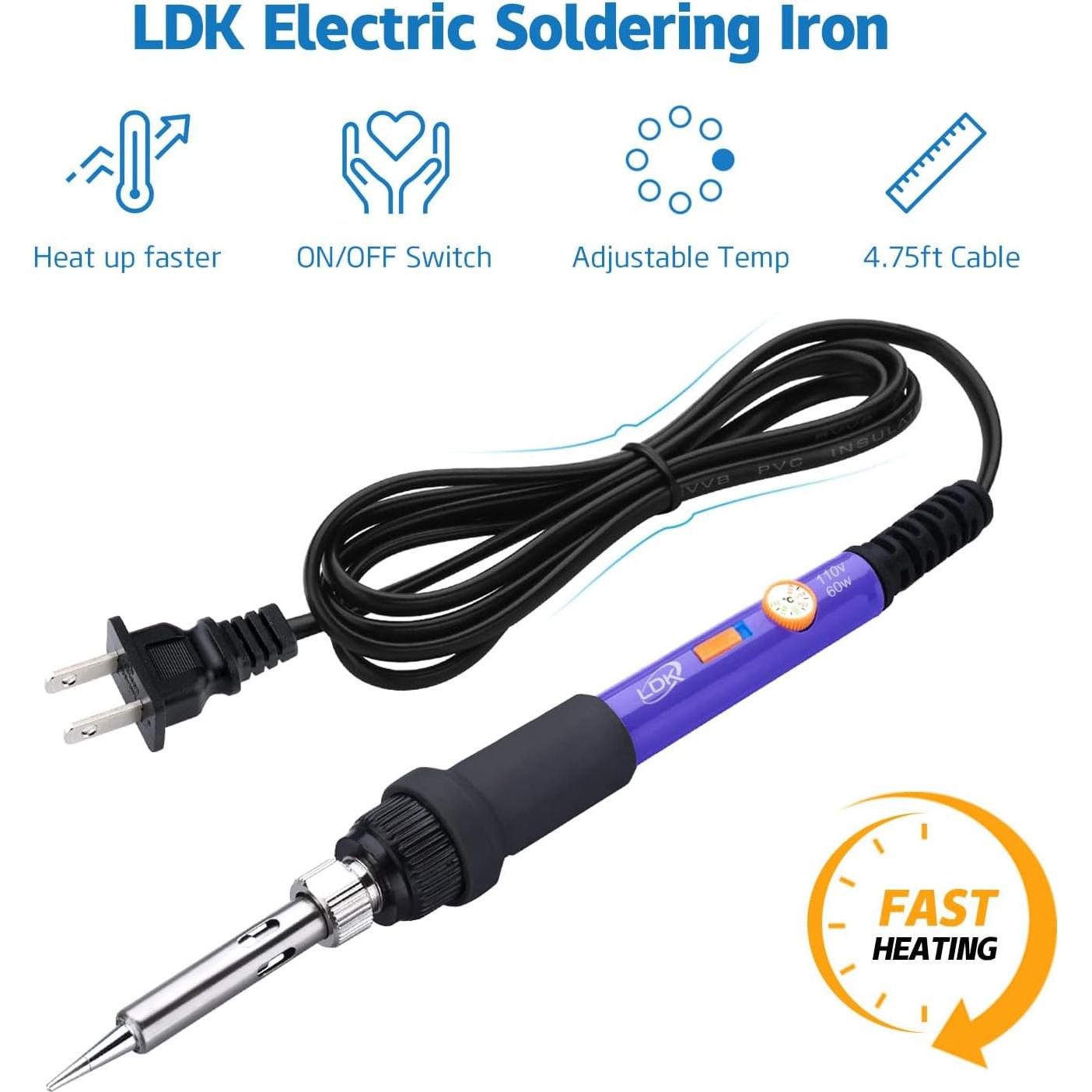 Kit de Soldador LDK 60W con Temperatura Ajustable y Accesorios