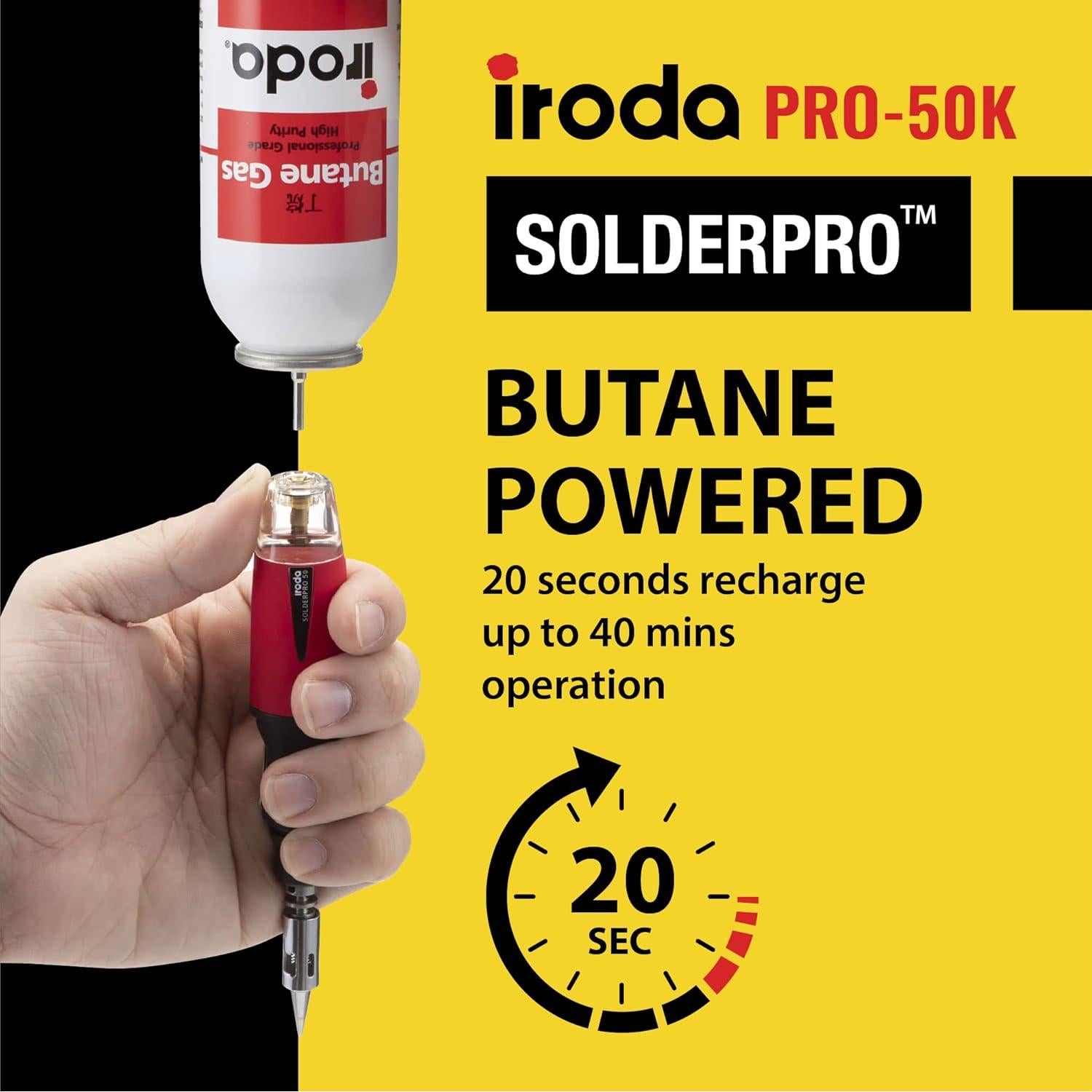 Kit Soldador Butano Iroda SolderPro 50K 4 en 1 30-70W