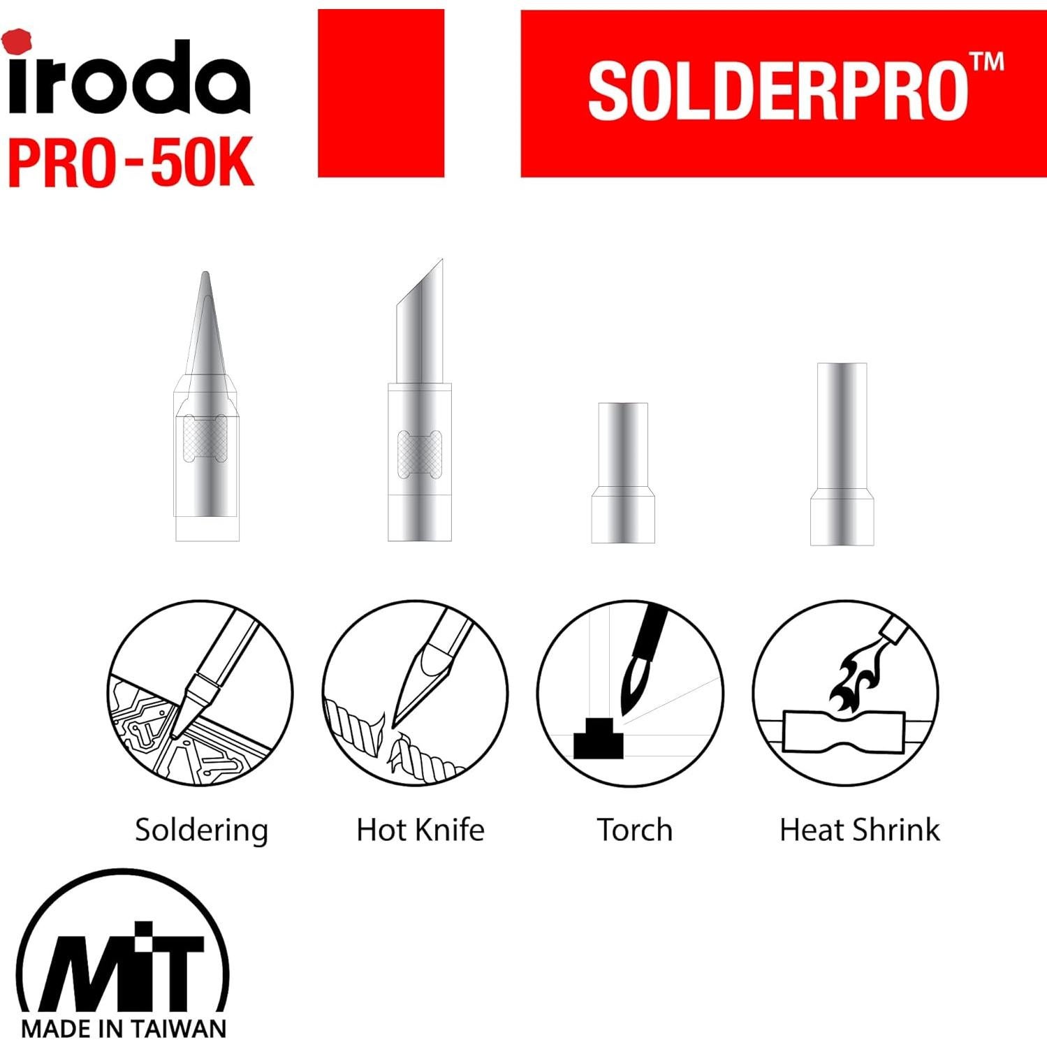 Kit Soldador Butano Iroda SolderPro 50K 4 en 1 30-70W