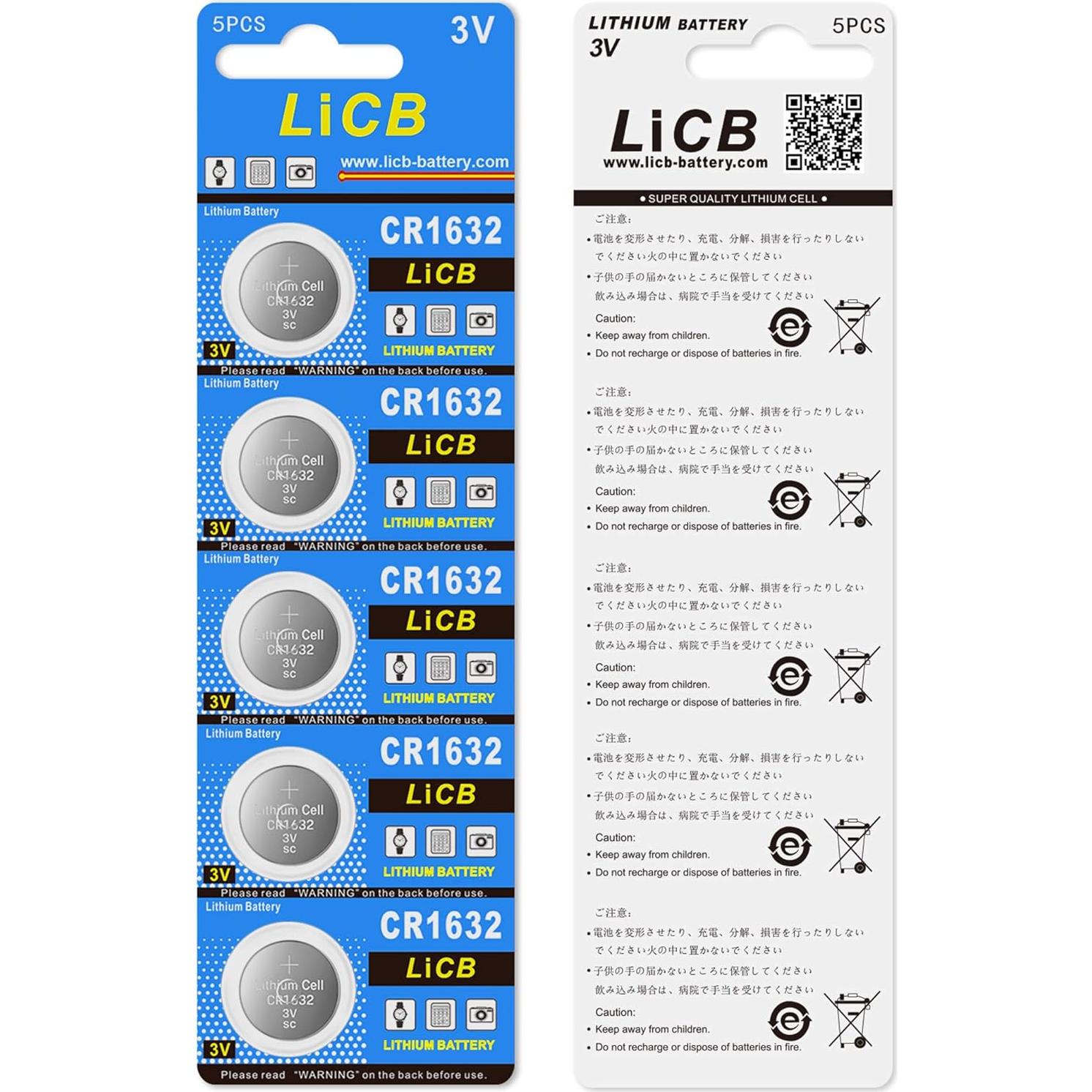 Baterías de Litio CR1632 LiCB Paquete de 10 Unidades 3V