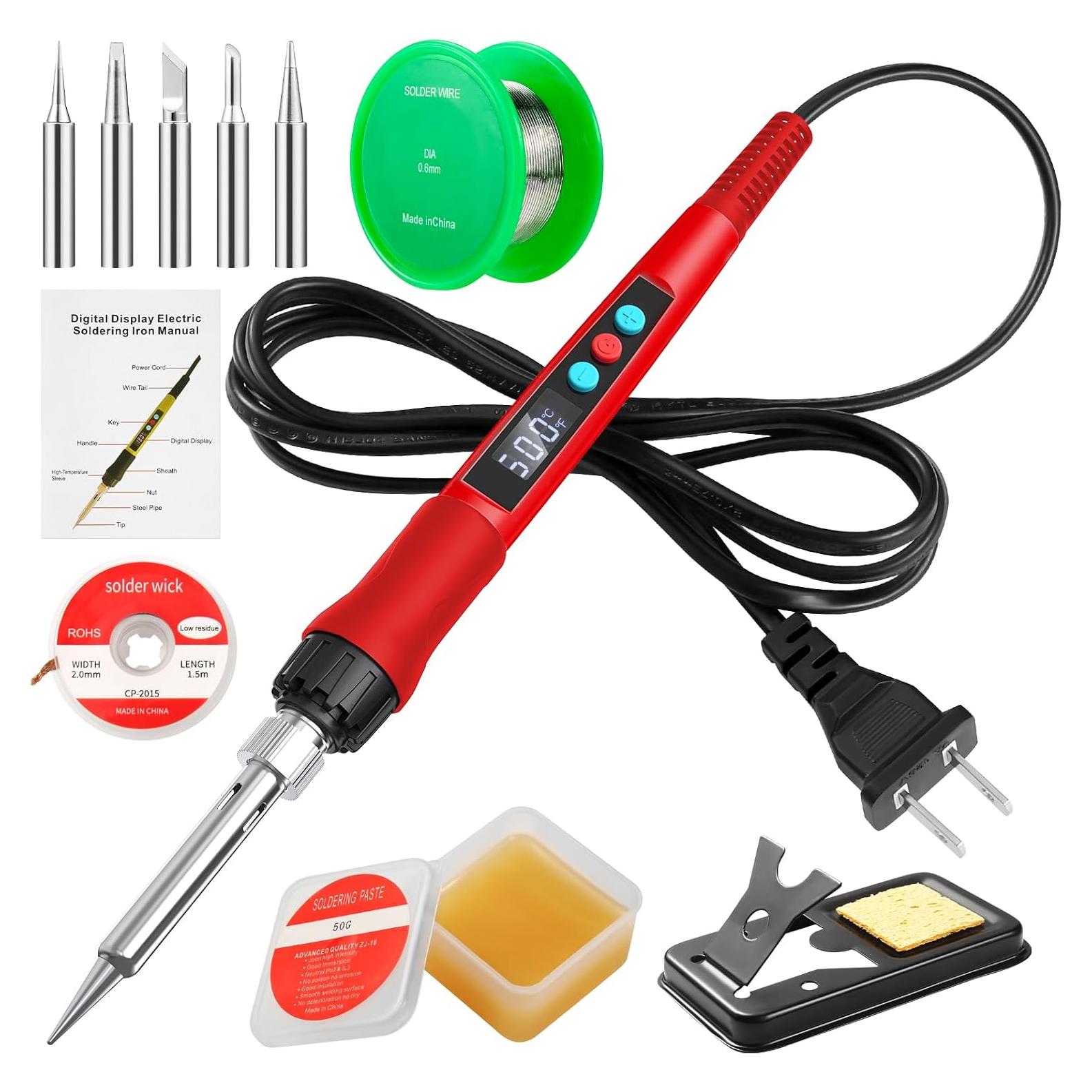 Kit de Soldador Q-MING 100W Digital LED Temperatura Ajustable