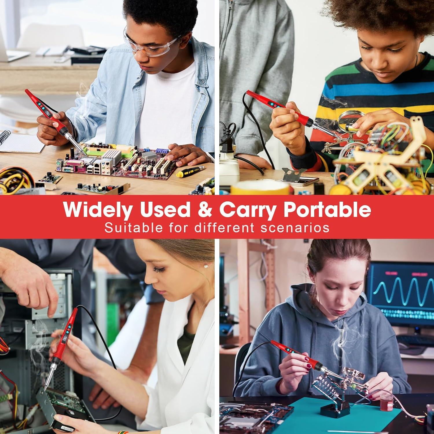 Kit de Soldador Q-MING 100W Digital LED Temperatura Ajustable