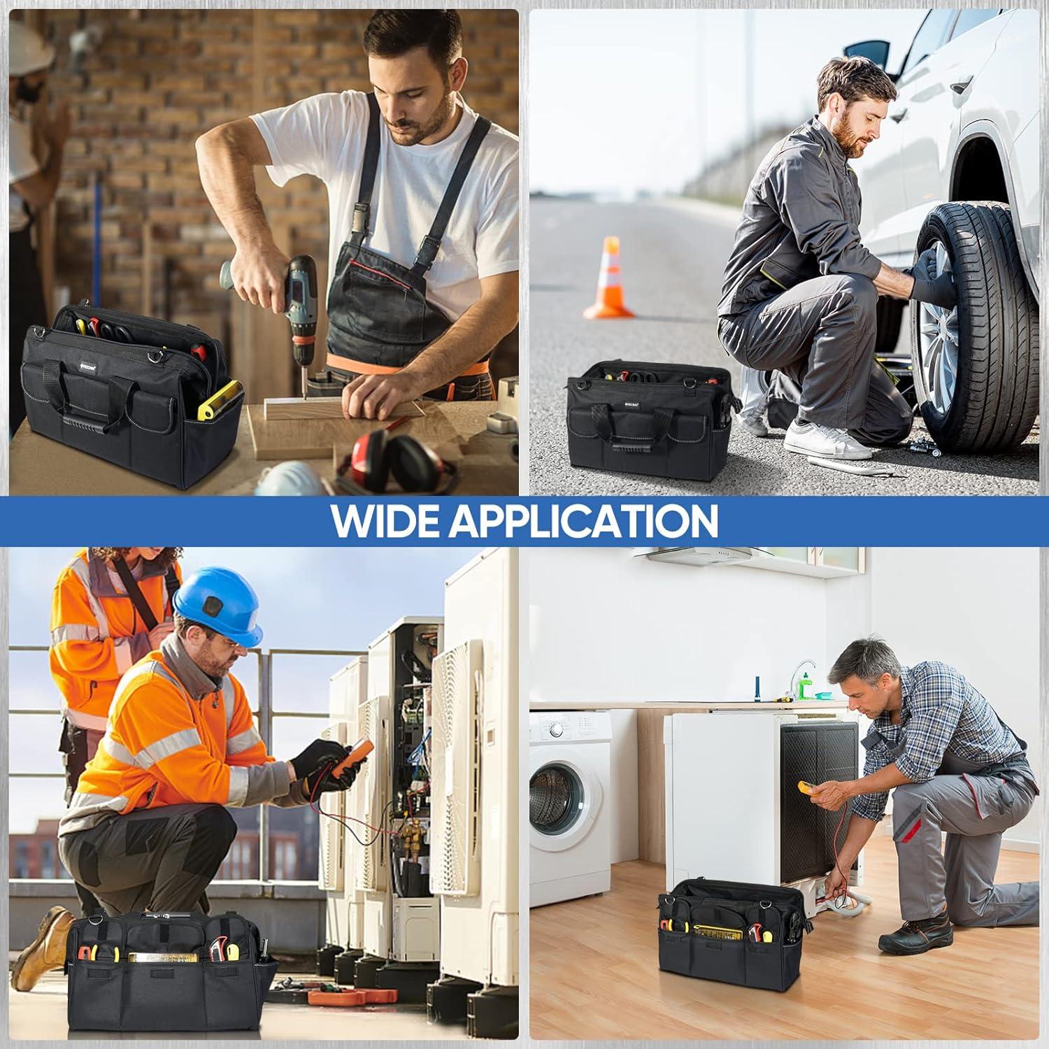 Bolsa de Herramientas TICONN 40.64 cm Impermeable 20 Compartimentos