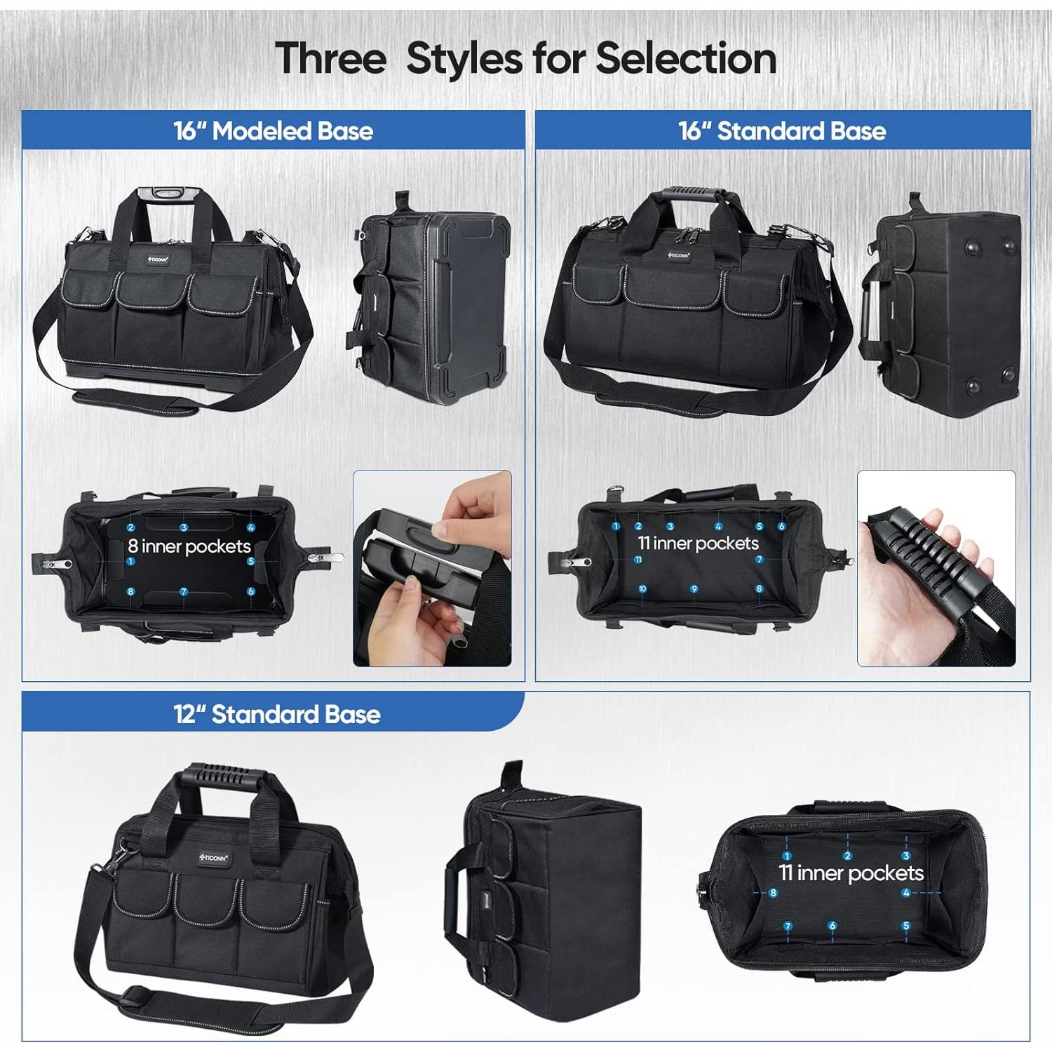 Bolsa de Herramientas TICONN 40.64 cm Impermeable 20 Compartimentos