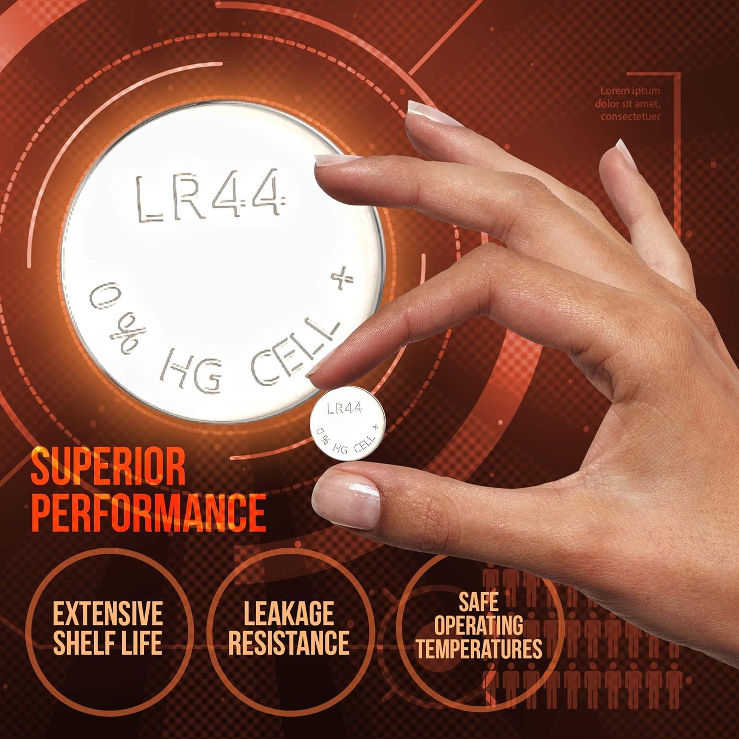 Baterías Alcalinas LR44 AmVolt - Paquete de 15 Unidades 1.5V