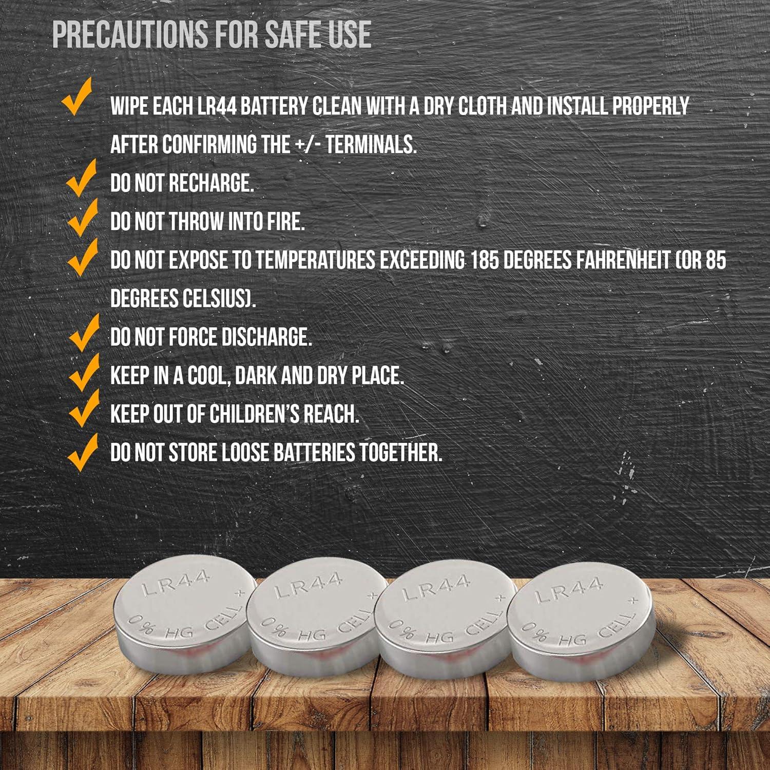 Baterías Alcalinas LR44 AmVolt - Paquete de 15 Unidades 1.5V