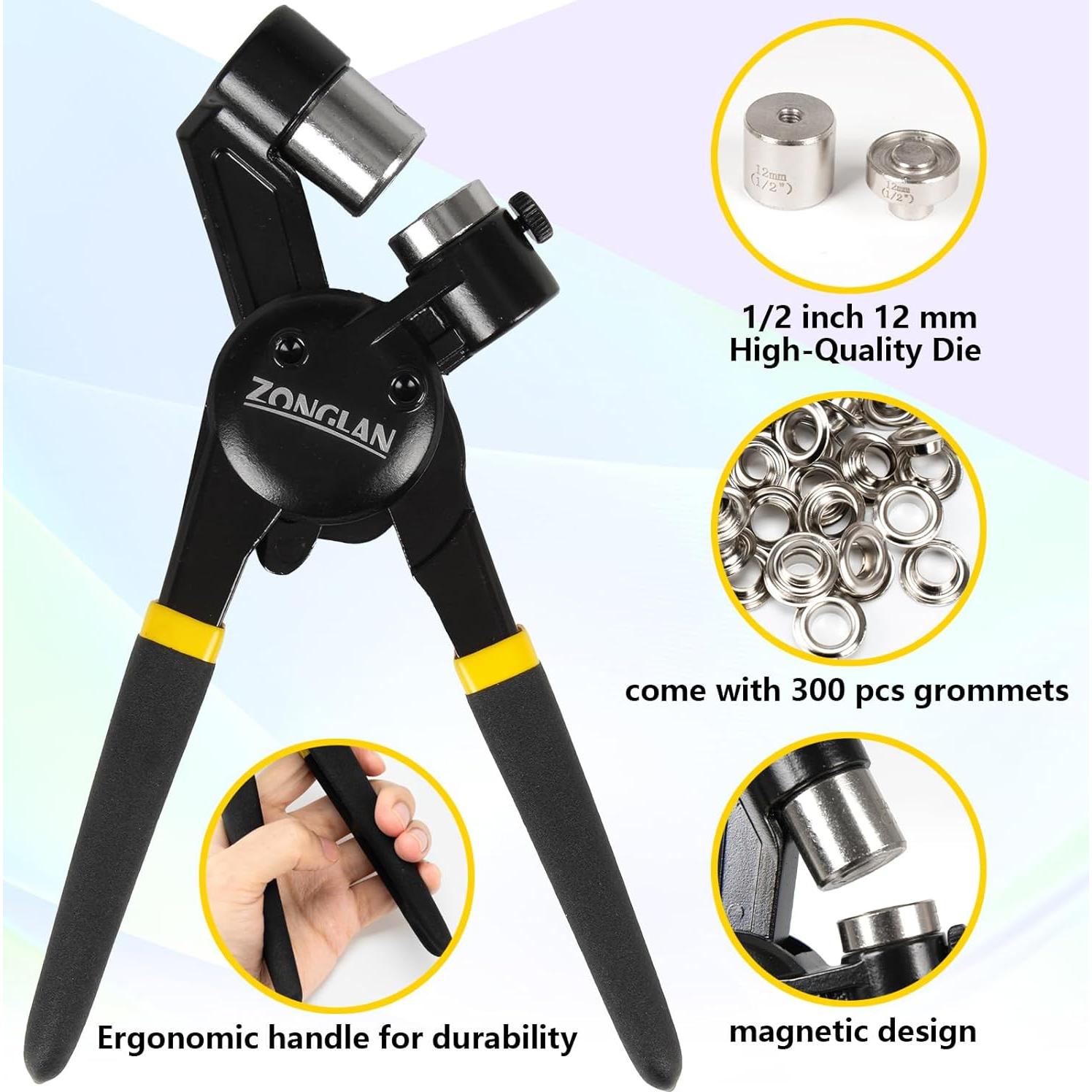 Kit de Herramientas para Ojetes ZONGLAM 300 Ojetes 12mm