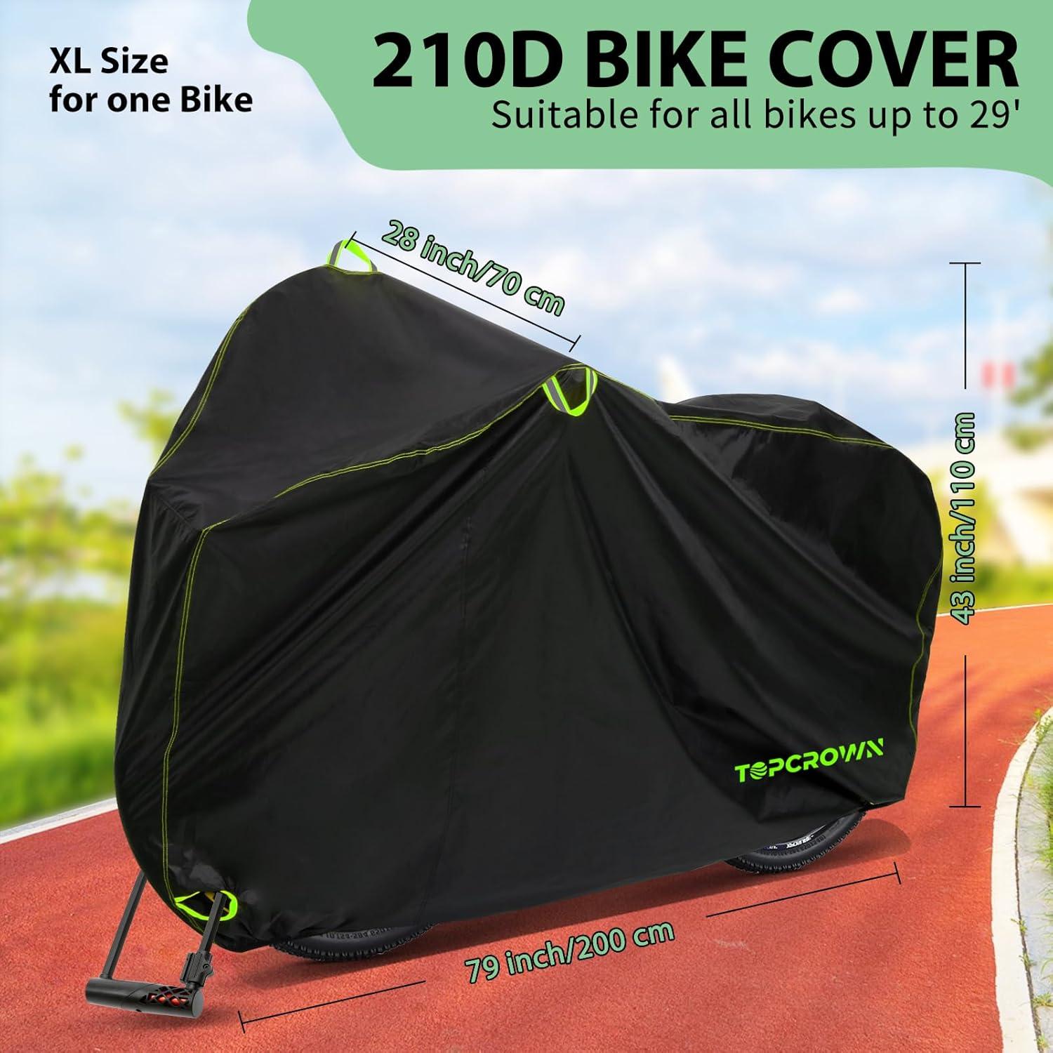 Cubierta de Bicicleta Topcrown XL Impermeable para 1 Bicicleta