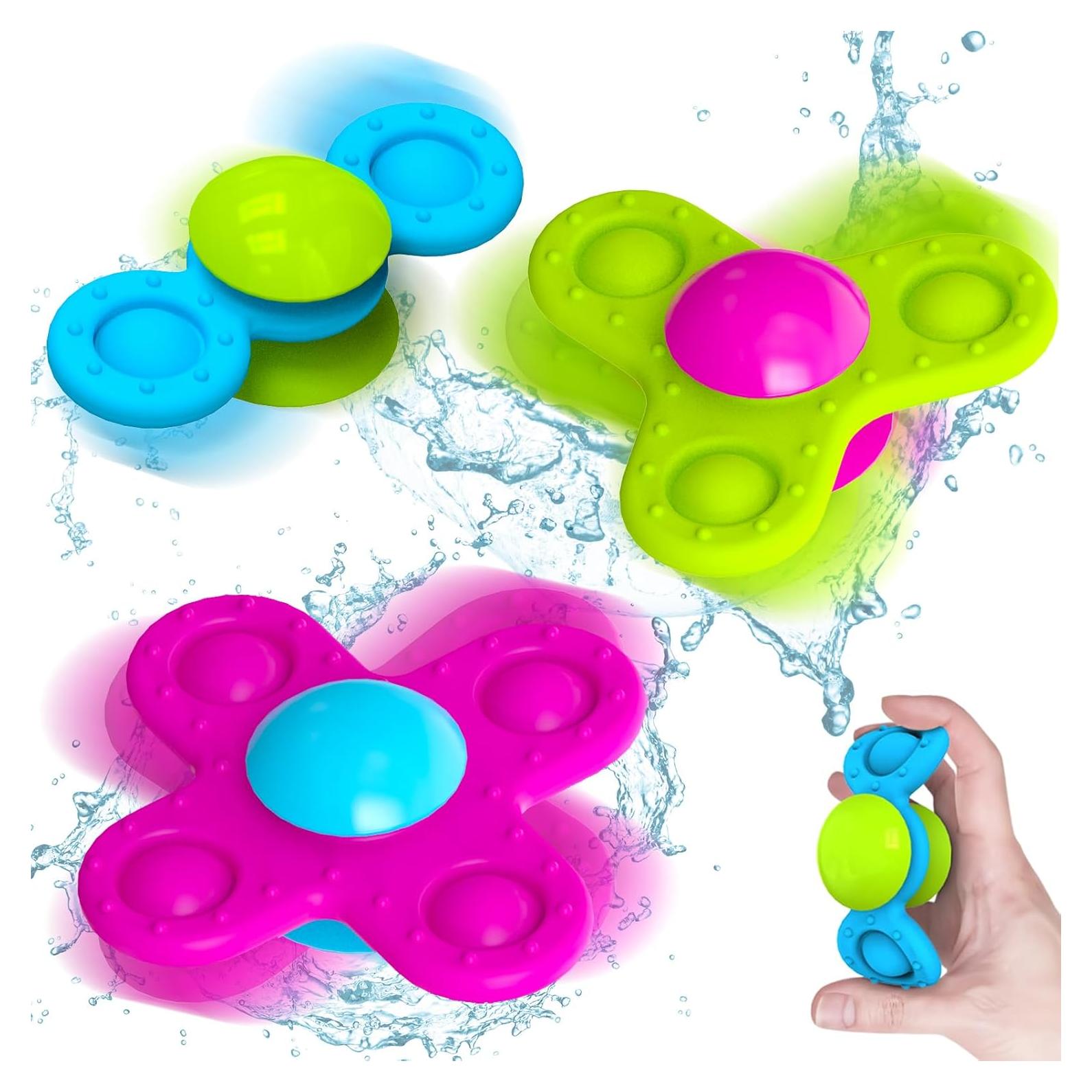 Juguetes de baño giratorios con ventosa Guibola 3 piezas 10-36 meses