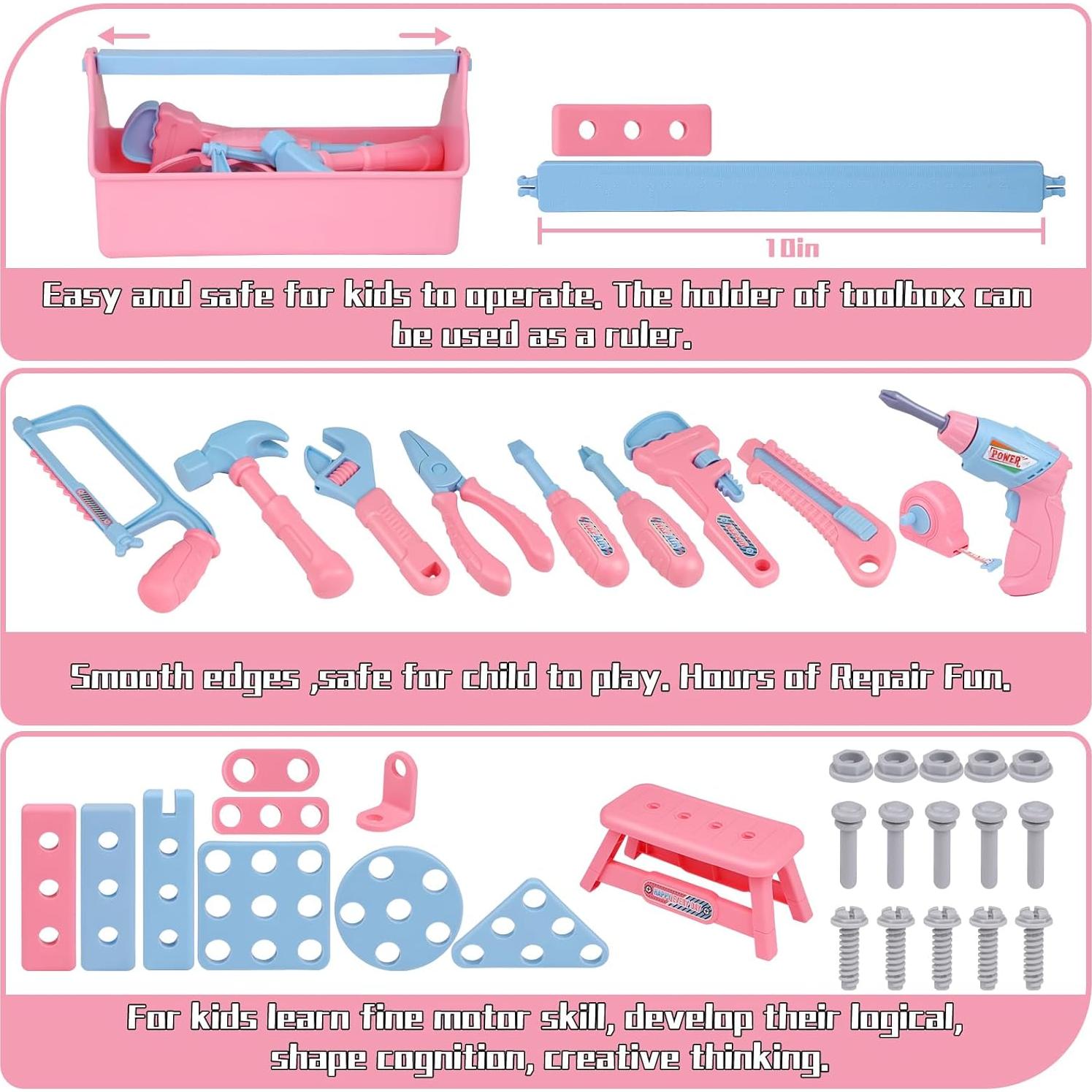 Juego de Herramientas MAGIC4U 48 Piezas para Niños