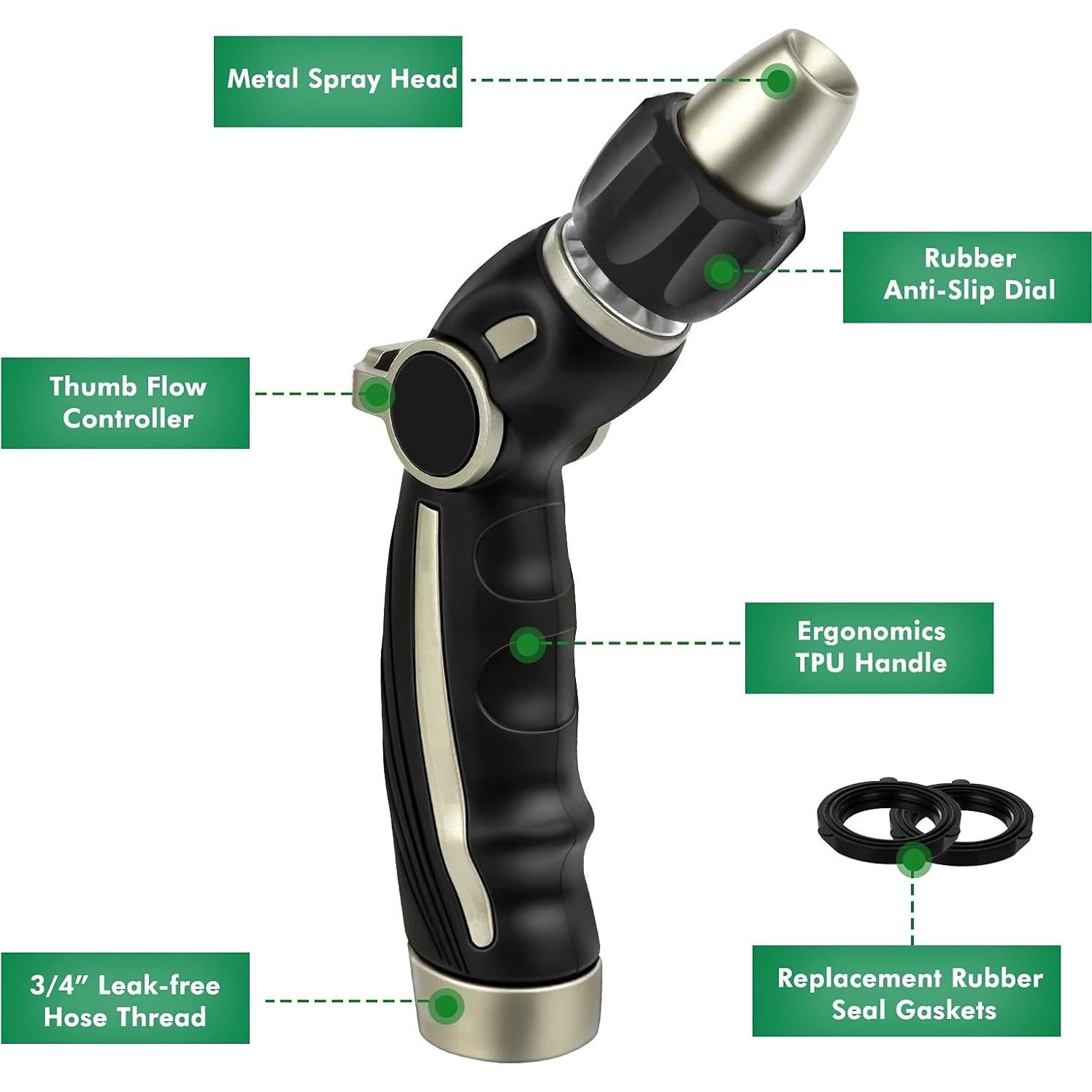 Combo de Riego Restmo 7 Piezas, Pulverizador y Boquilla