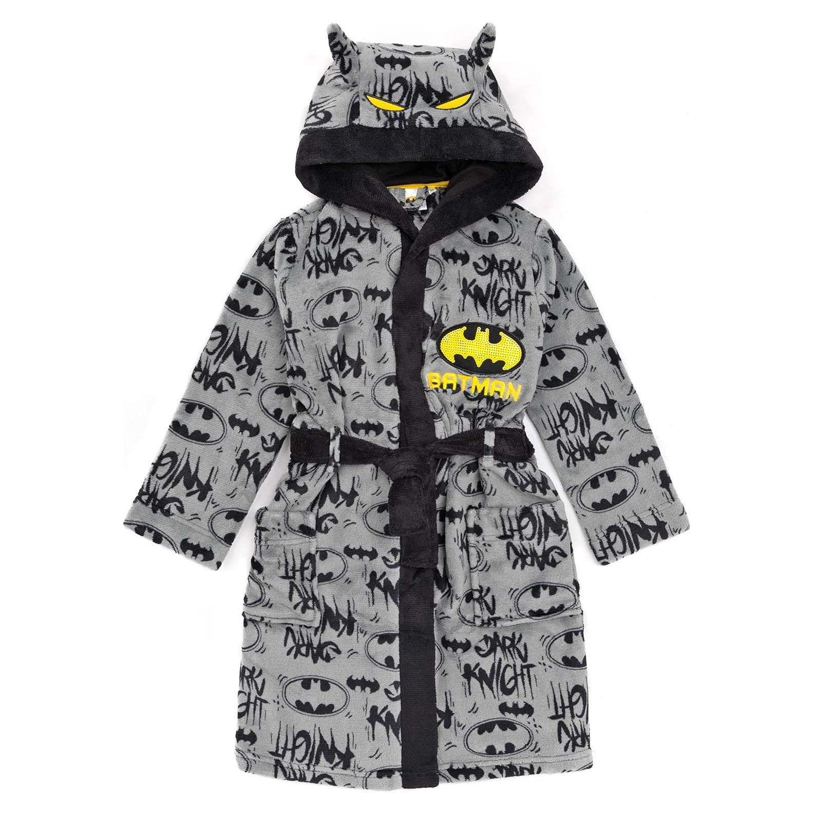 Bata de Niños DC Comics Batman Gris 5-6 Años con Capucha