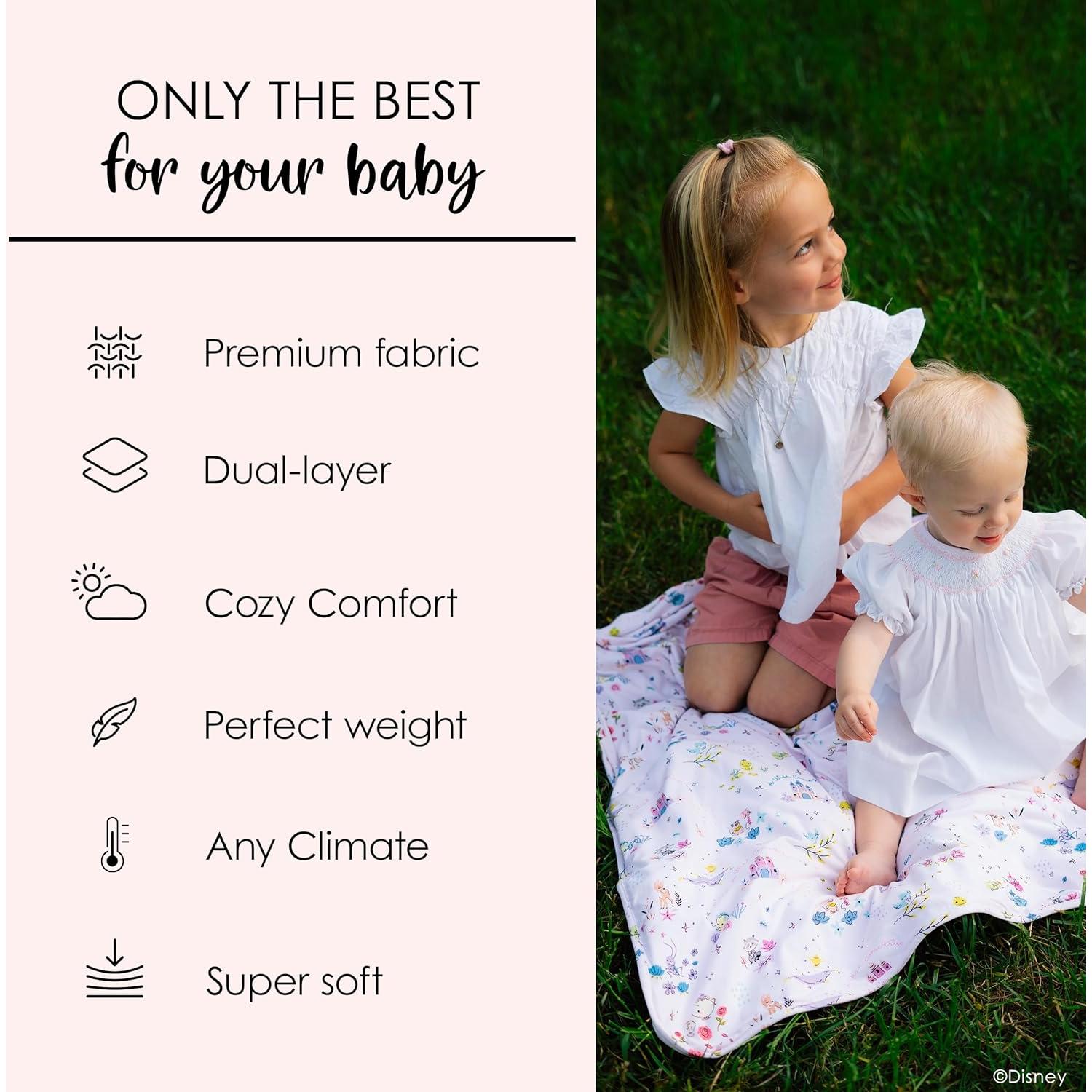 Milk Snob Disney A Wish Come True Baby Boy/Girl Swaddle Blanket, Soft Receiving, Security and Play, Toddler Infant NewbornBedding, Baby Shower, Baby Registry Gender Neutral Gift, 34 * 34 inches