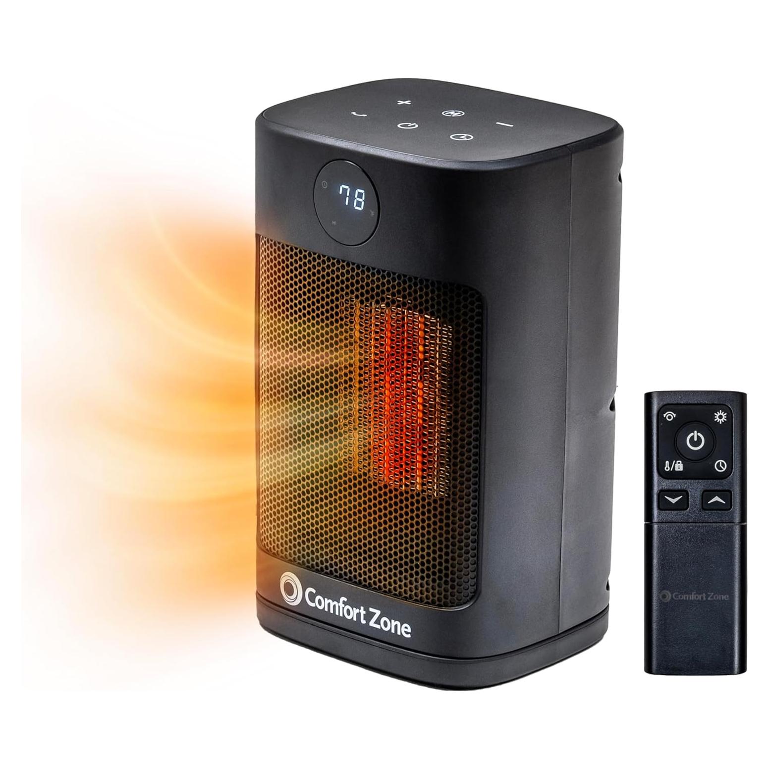 Calentador Eléctrico Portátil Comfort Zone CZ12829 Negro 1500W