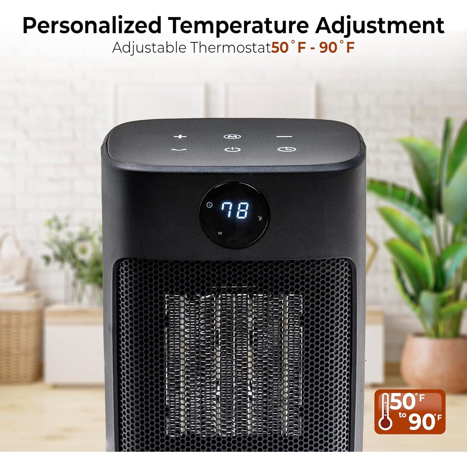 Calentador Eléctrico Portátil Comfort Zone CZ12829 Negro 1500W