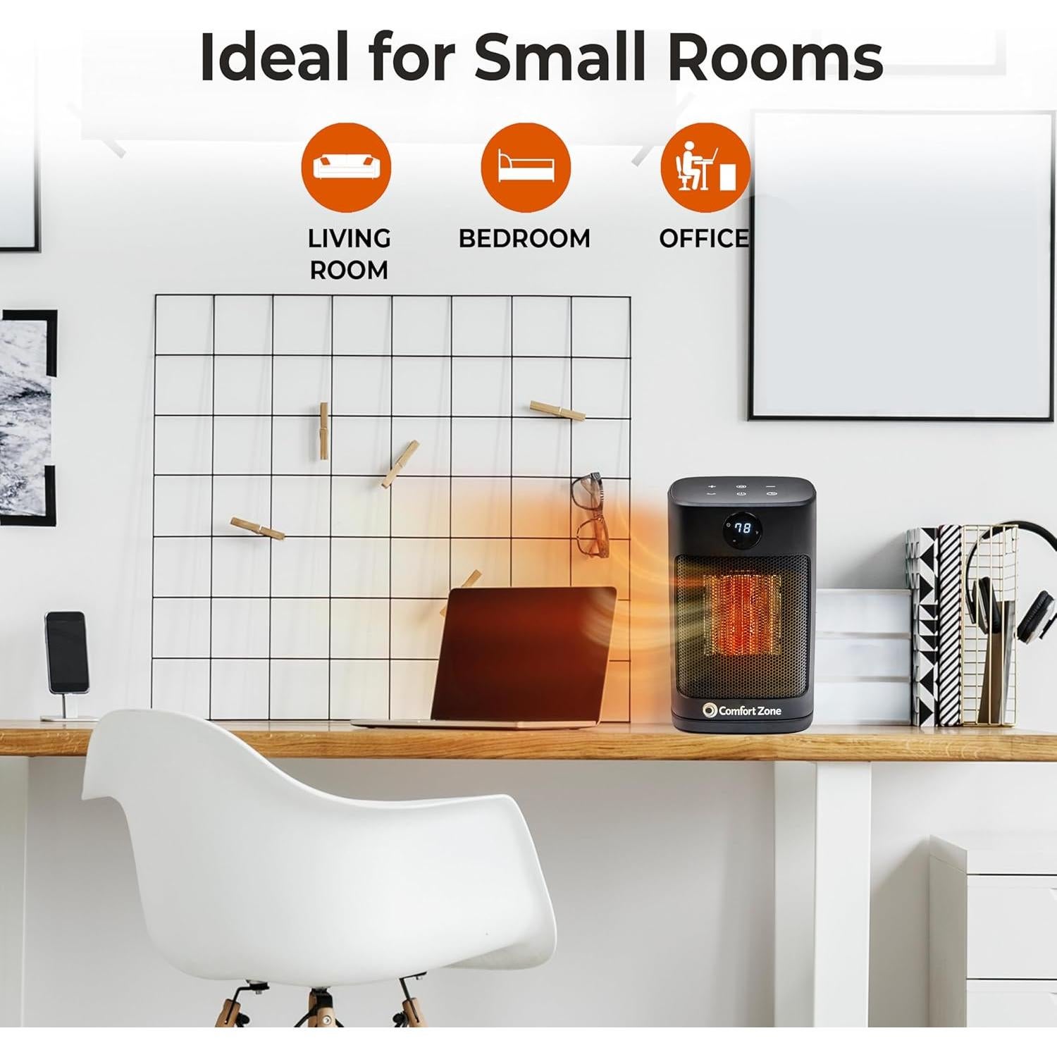 Calentador Eléctrico Portátil Comfort Zone CZ12829 Negro 1500W