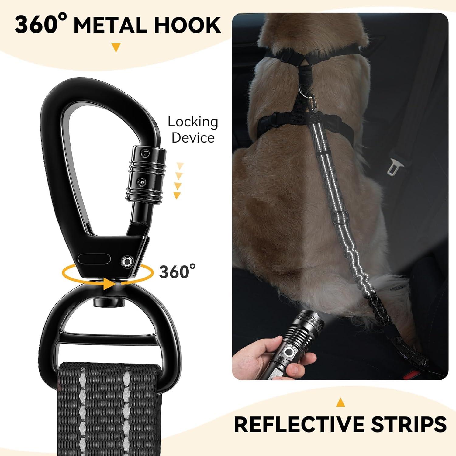 Cinturón de Seguridad para Perros Pawaboo 3-en-1 Ajustable