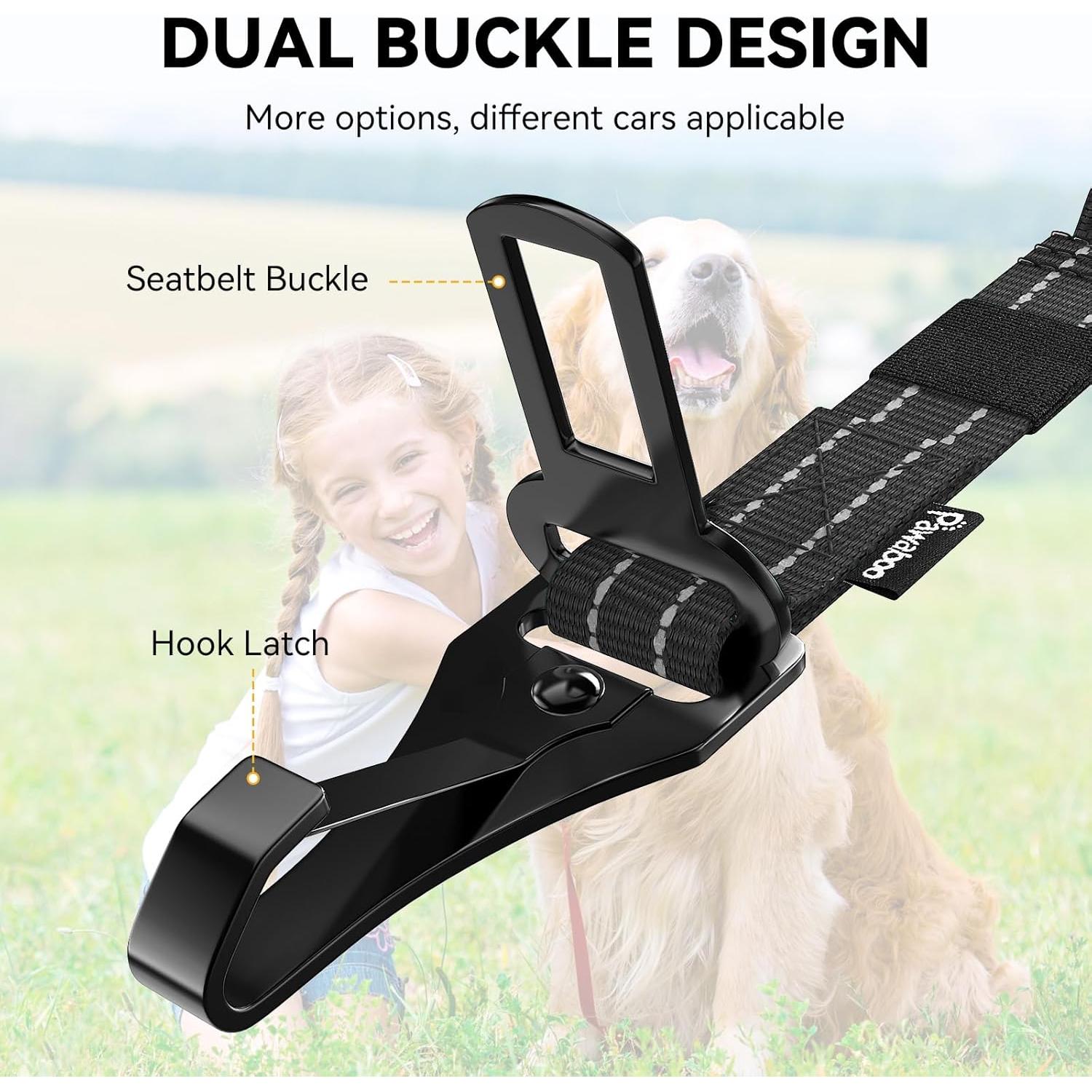 Cinturón de Seguridad para Perros Pawaboo 3-en-1 Ajustable